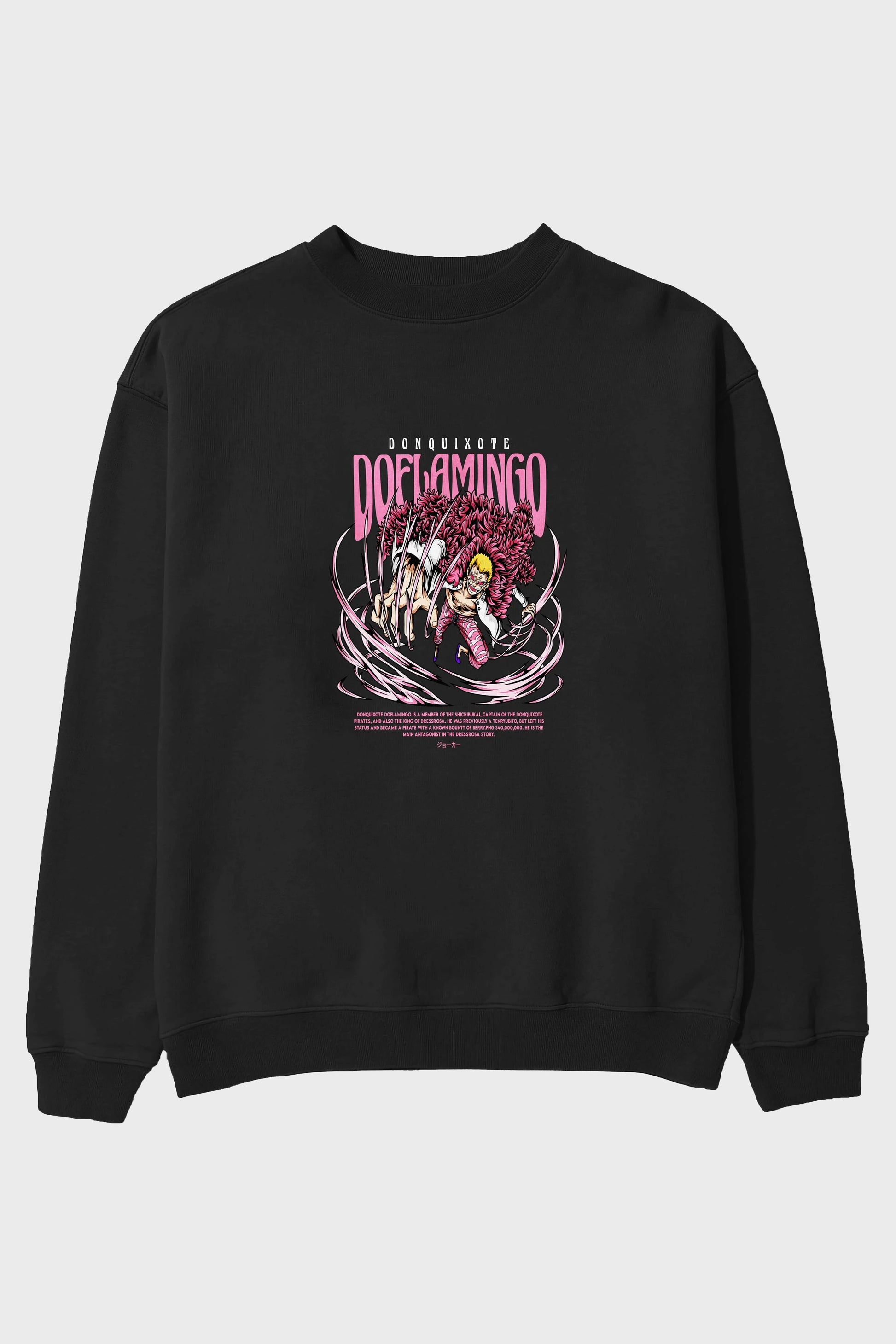 Doflamingo Anime Ön Baskılı Oversize Sweatshirt Erkek Kadın Unisex