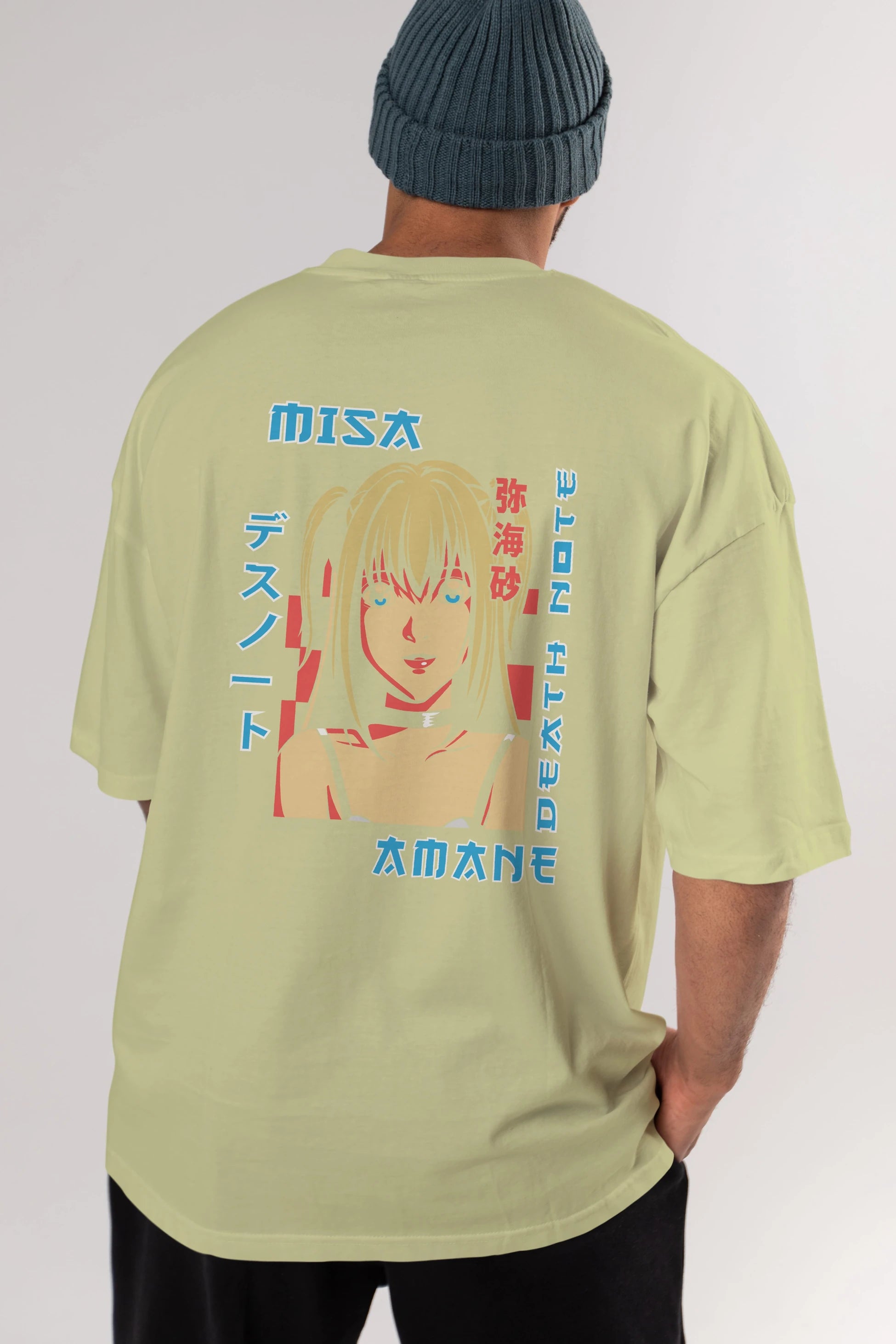 MISA-DEATH NOTE Anime Arka Baskılı Oversize t-shirt Erkek Kadın Unisex