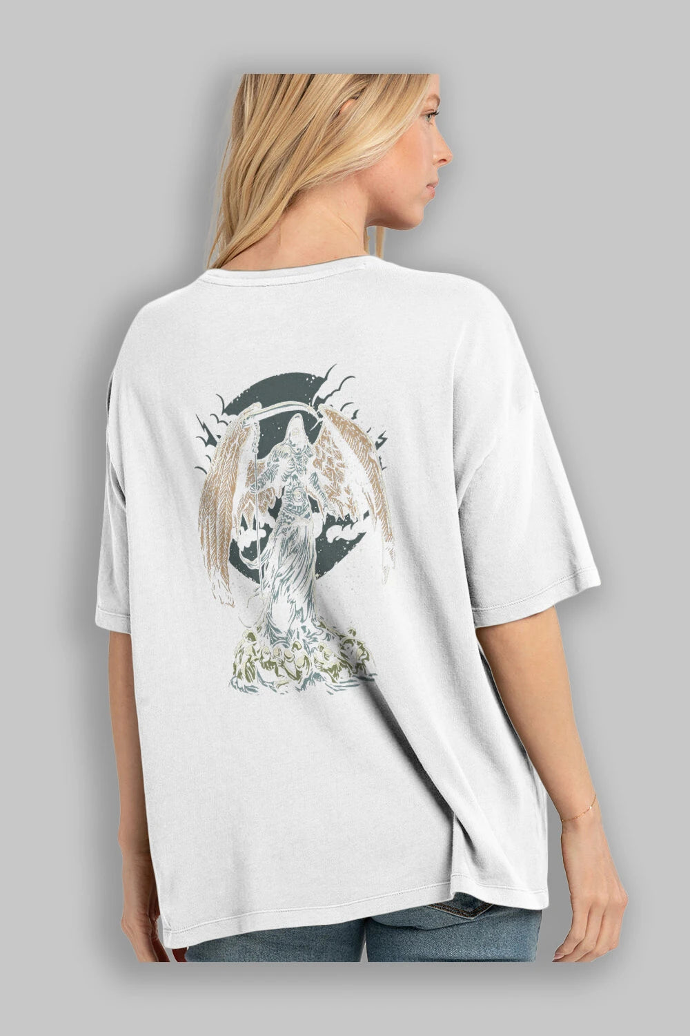 Darkness Arka Baskılı Oversize t-shirt Erkek Kadın Unisex %100 Pamuk