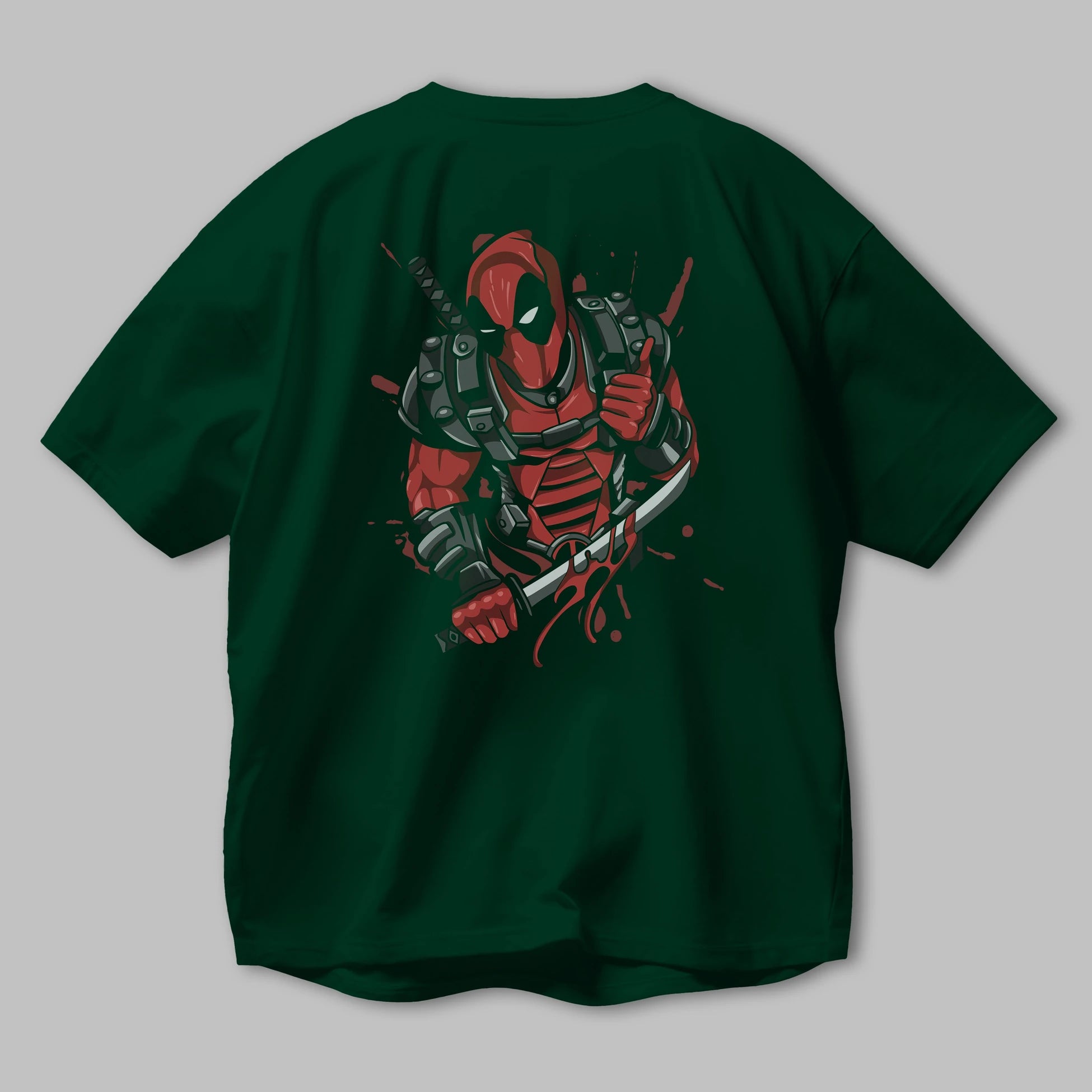 Deadpool (12) Arka Baskılı Oversize t-shirt Erkek Kadın Unisex %100 Pamuk Bisiklet Yaka tişort
