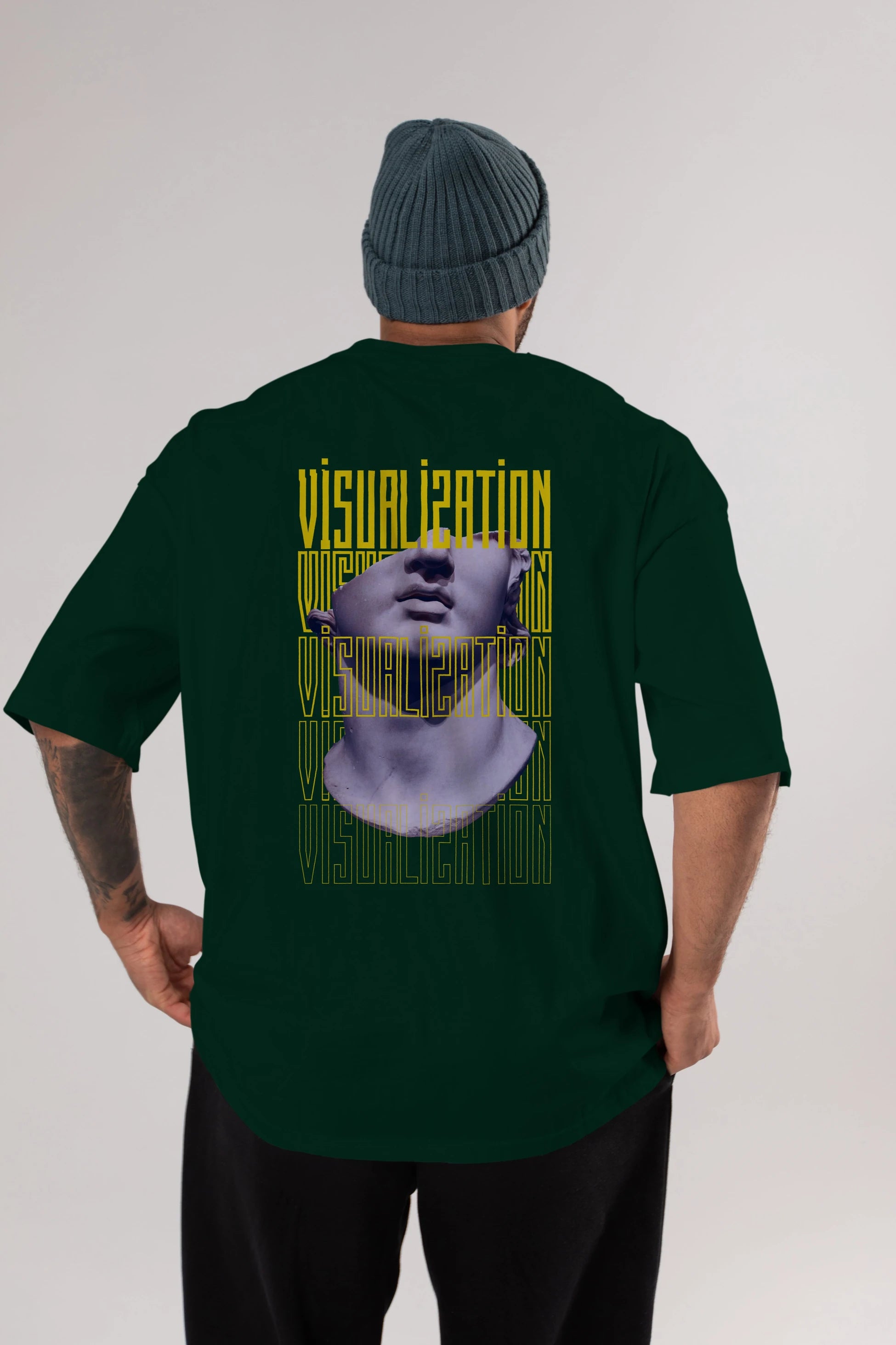 Visualization Yazılı Arka Baskılı Oversize t-shirt Erkek Kadın Unisex