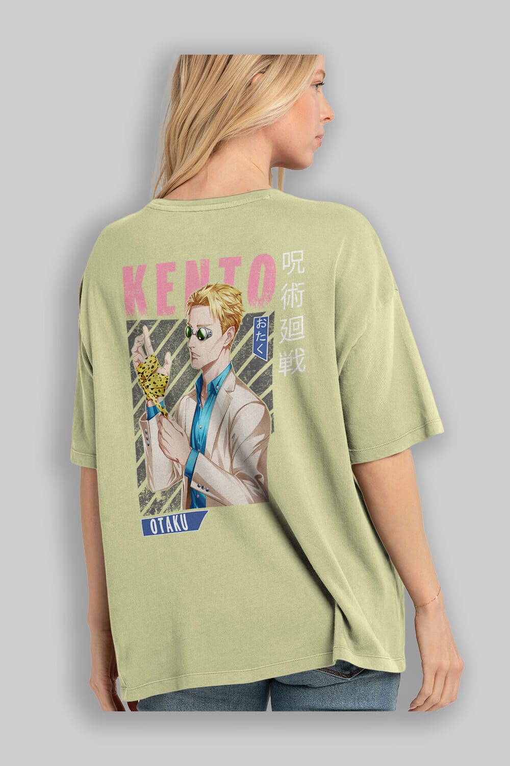Kento Nanami Anime Arka Baskılı Oversize t-shirt Erkek Kadın Unisex