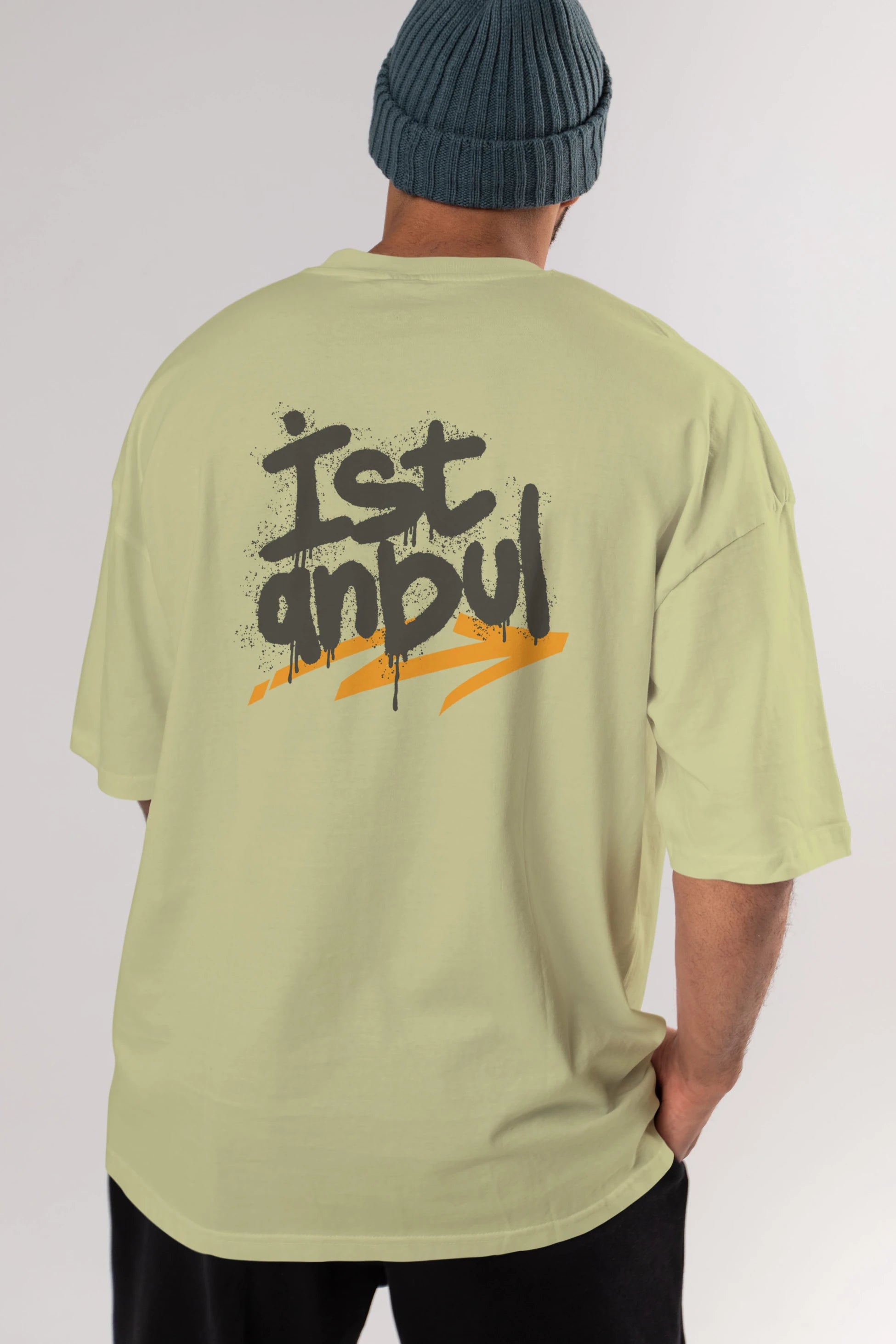 istanbul Yazılı Arka Baskılı Oversize t-shirt Erkek Kadın Unisex