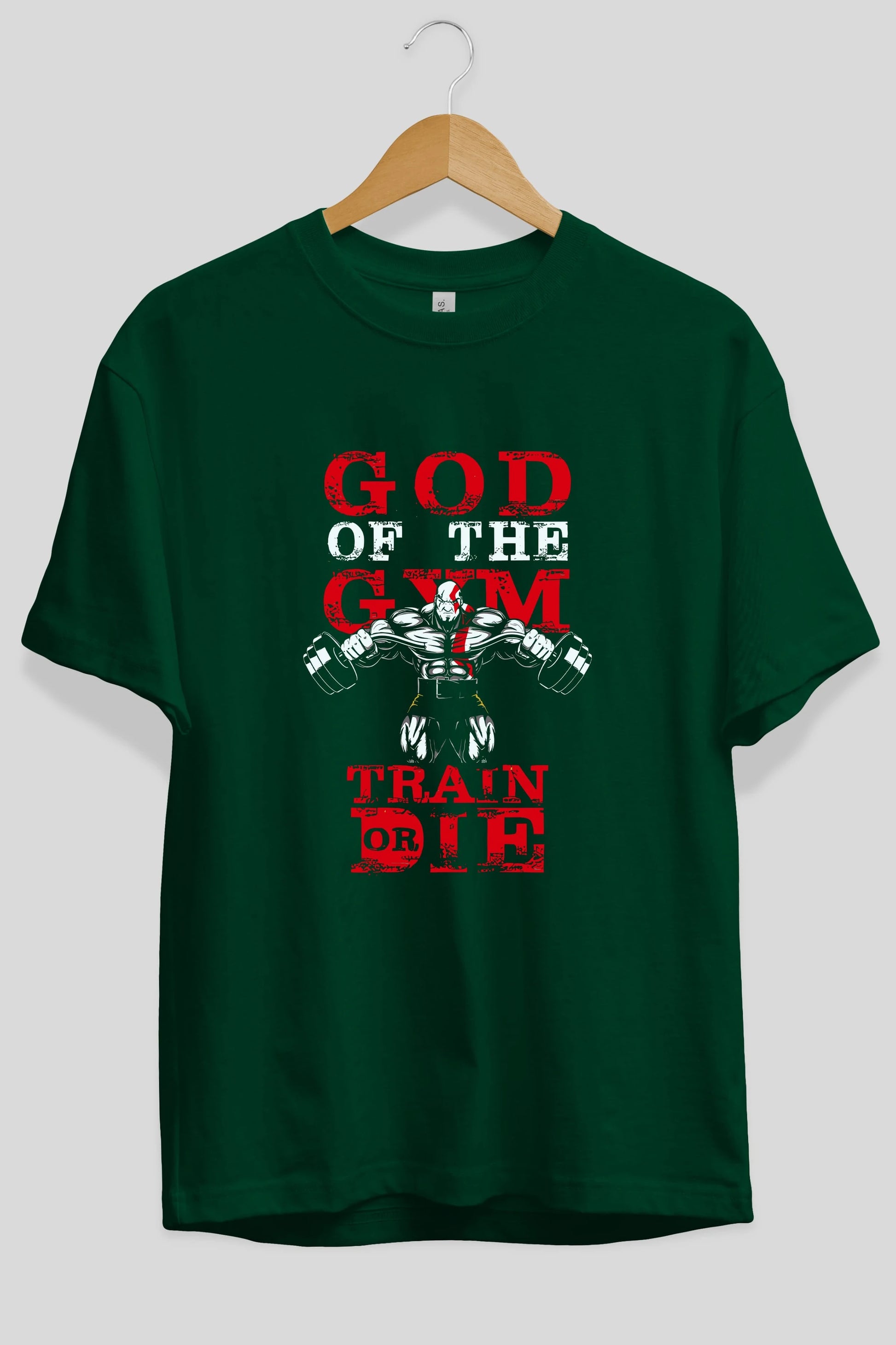 God of The GYM Ön Baskılı Oversize t-shirt Erkek Kadın Unisex %100 Pamuk Bisiklet Yaka tişort