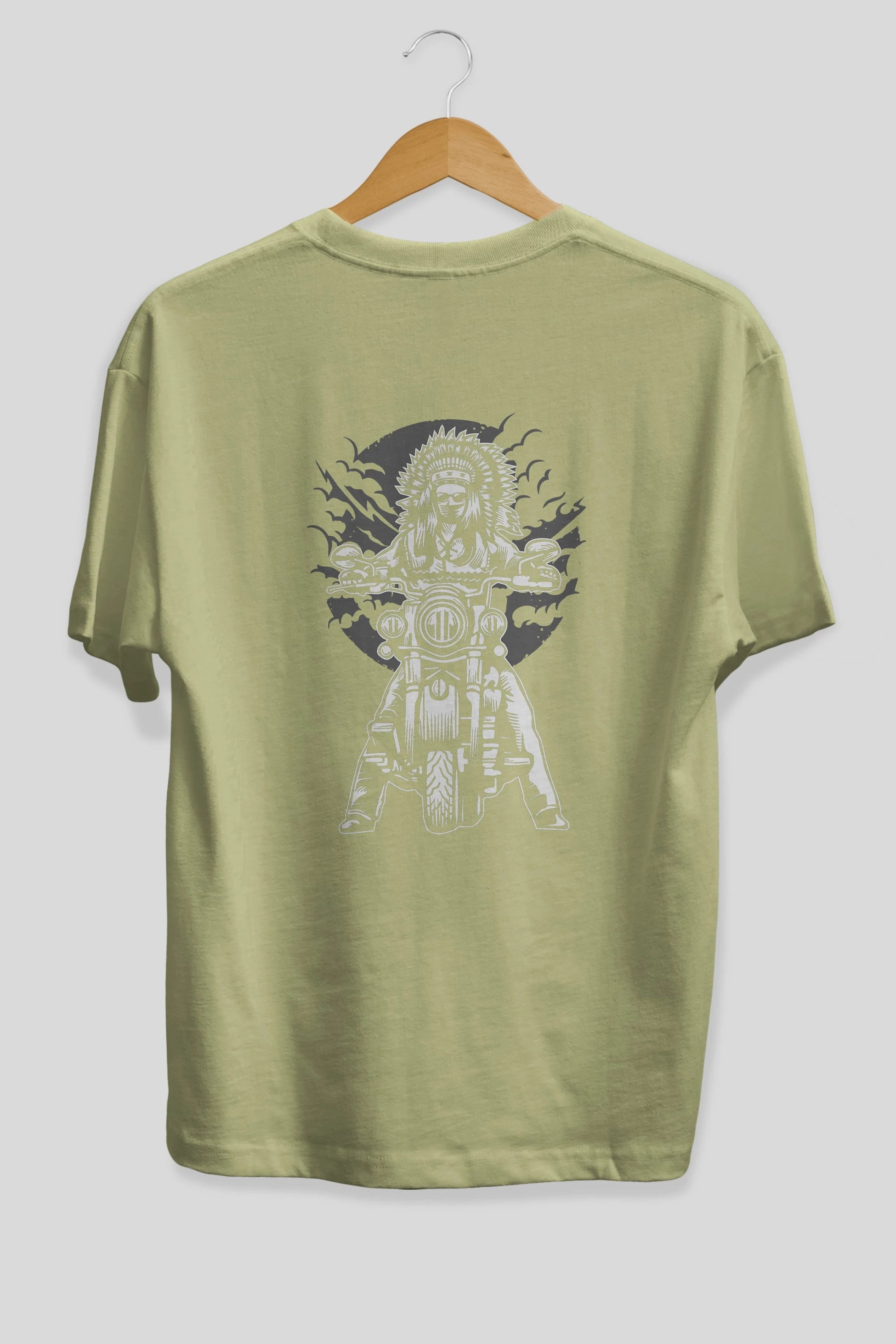 Indian Chief Motorcycle Arka Baskılı Oversize t-shirt Erkek Kadın Unisex %100 Pamuk