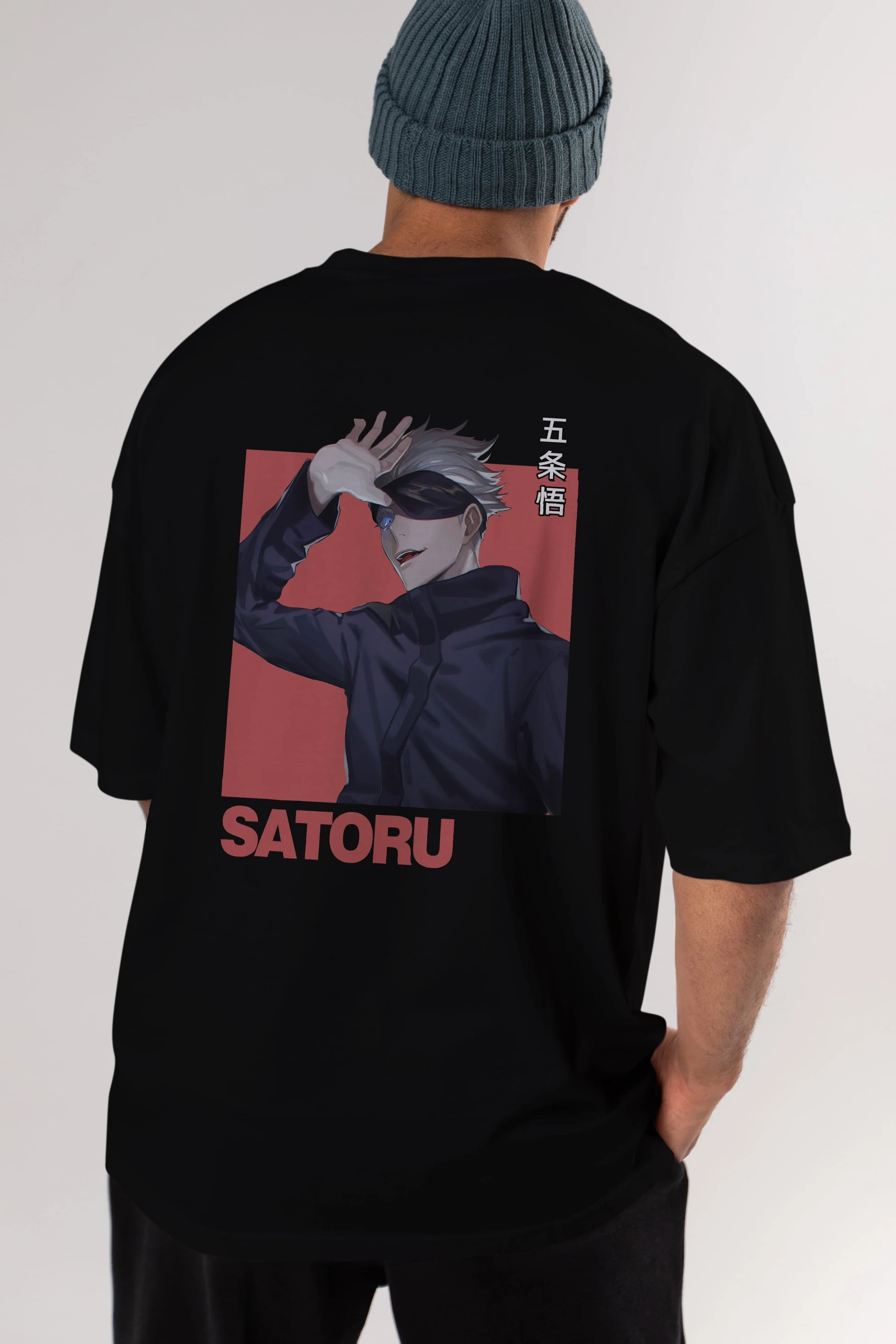 SATORU GOJO 2 Anime Arka Baskılı Oversize t-shirt Erkek Kadın Unisex