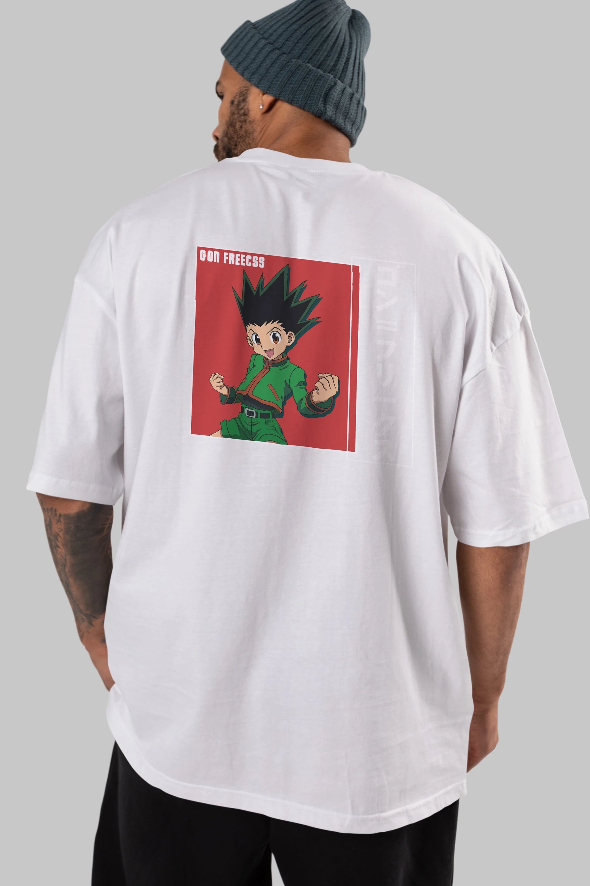 Gon Freecss HUNTER X HUNTER 5 Anime Arka Baskılı Oversize t-shirt Erkek Kadın Unisex