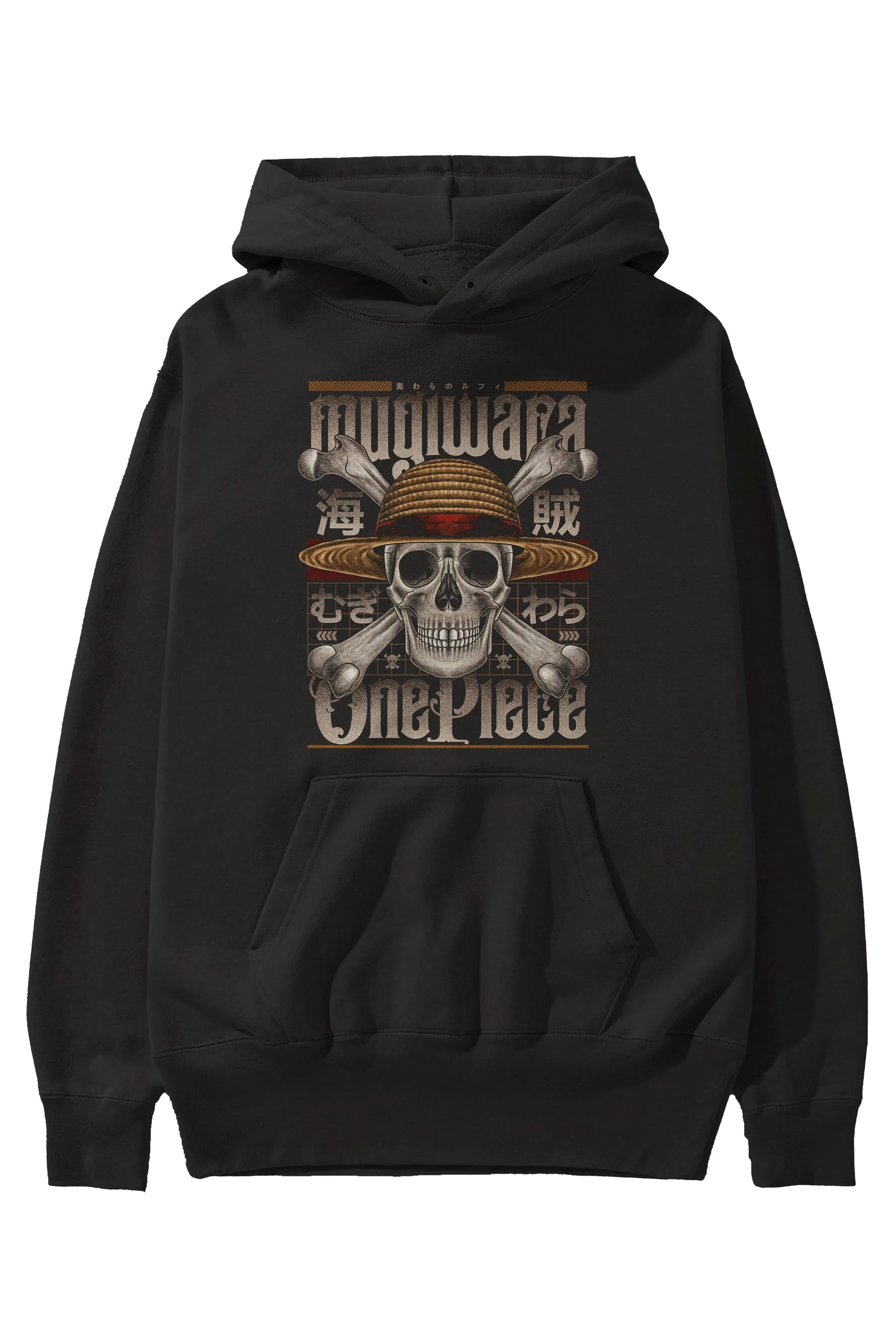 ONE PIECE (2) Anime Ön Baskılı Hoodie Oversize Kapüşonlu Sweatshirt Erkek Kadın Unisex