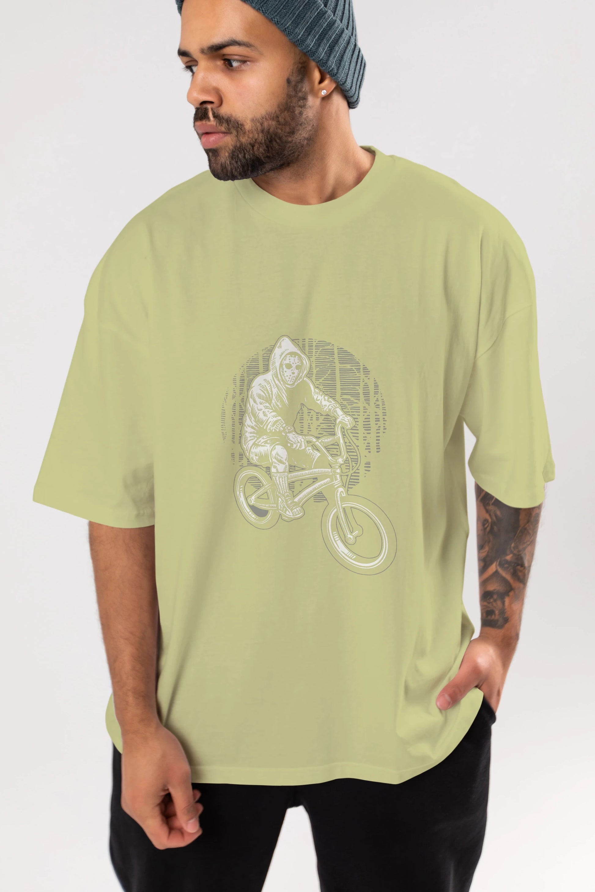 Ride Bike To Kill Ön Baskılı Oversize t-shirt Erkek Kadın Unisex %100 Pamuk tişort