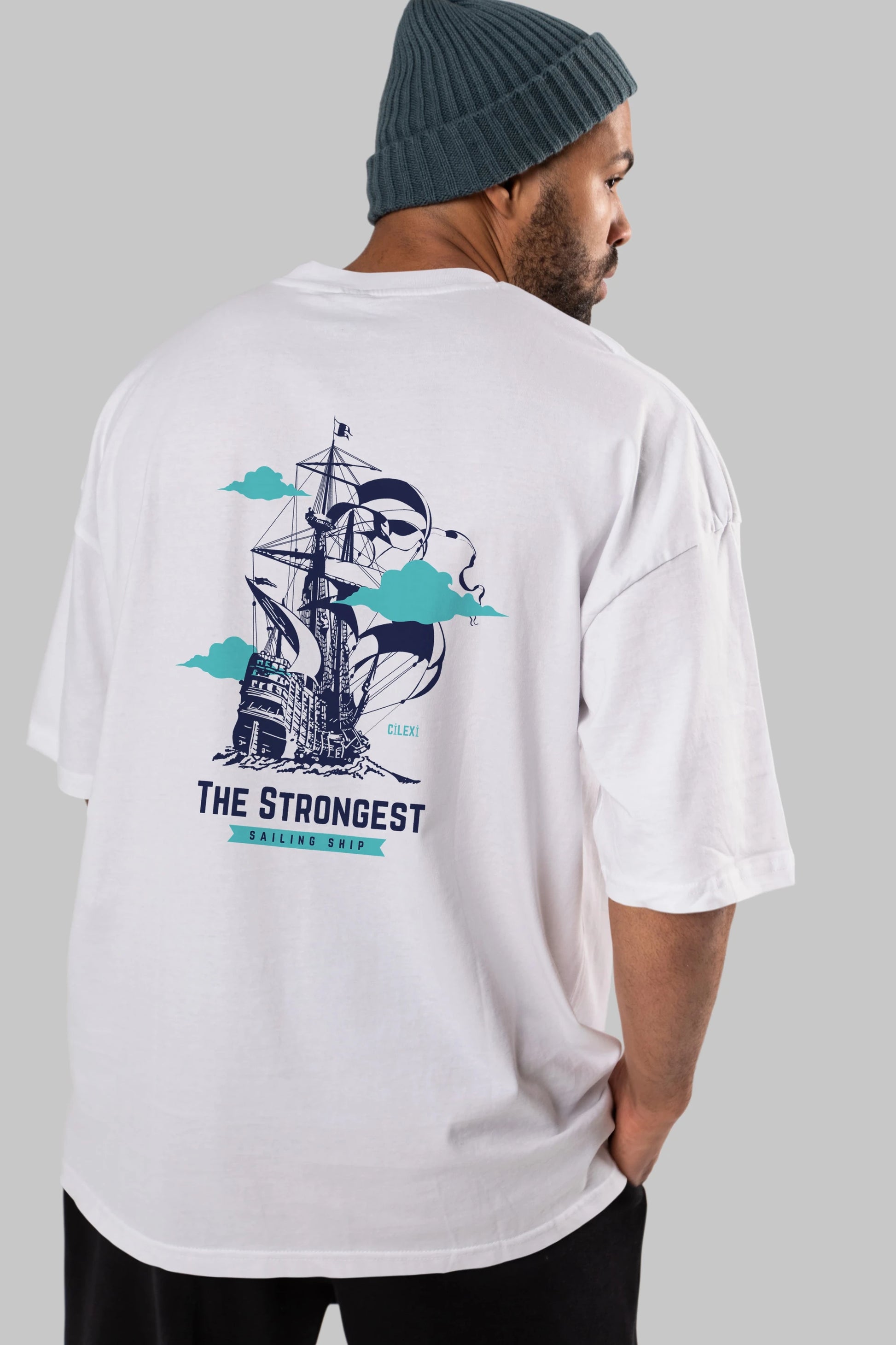 The Strongest Yazılı Arka Baskılı Oversize t-shirt Erkek Kadın Unisex