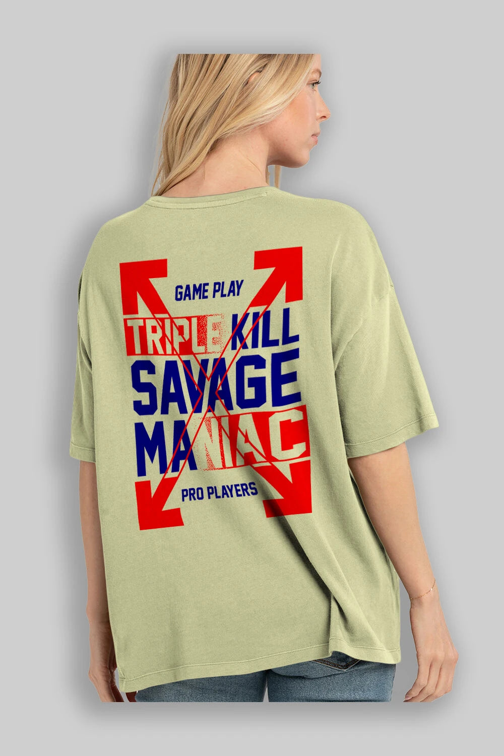 Kill Savage Arka Baskılı Oversize t-shirt Erkek Kadın Unisex
