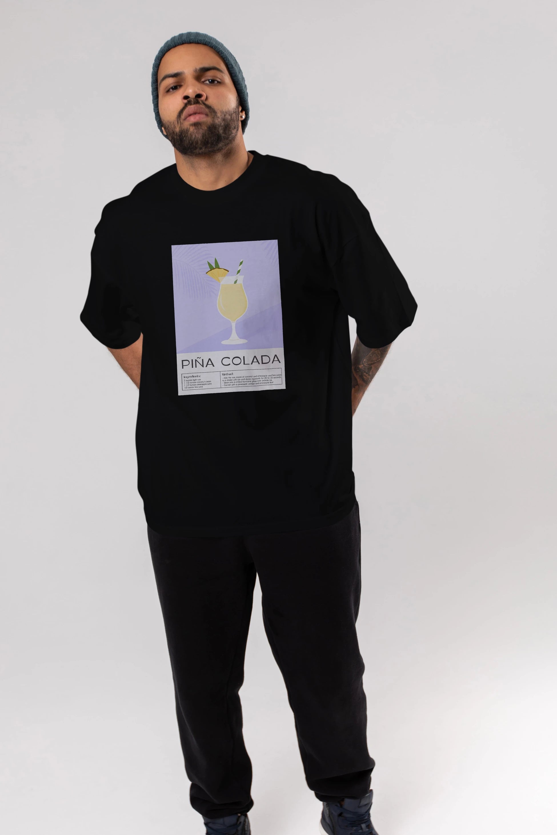 PIna Colada 6 Ön Baskılı Oversize t-shirt Erkek Kadın Unisex %100 Pamuk Bisiklet Yaka tişort