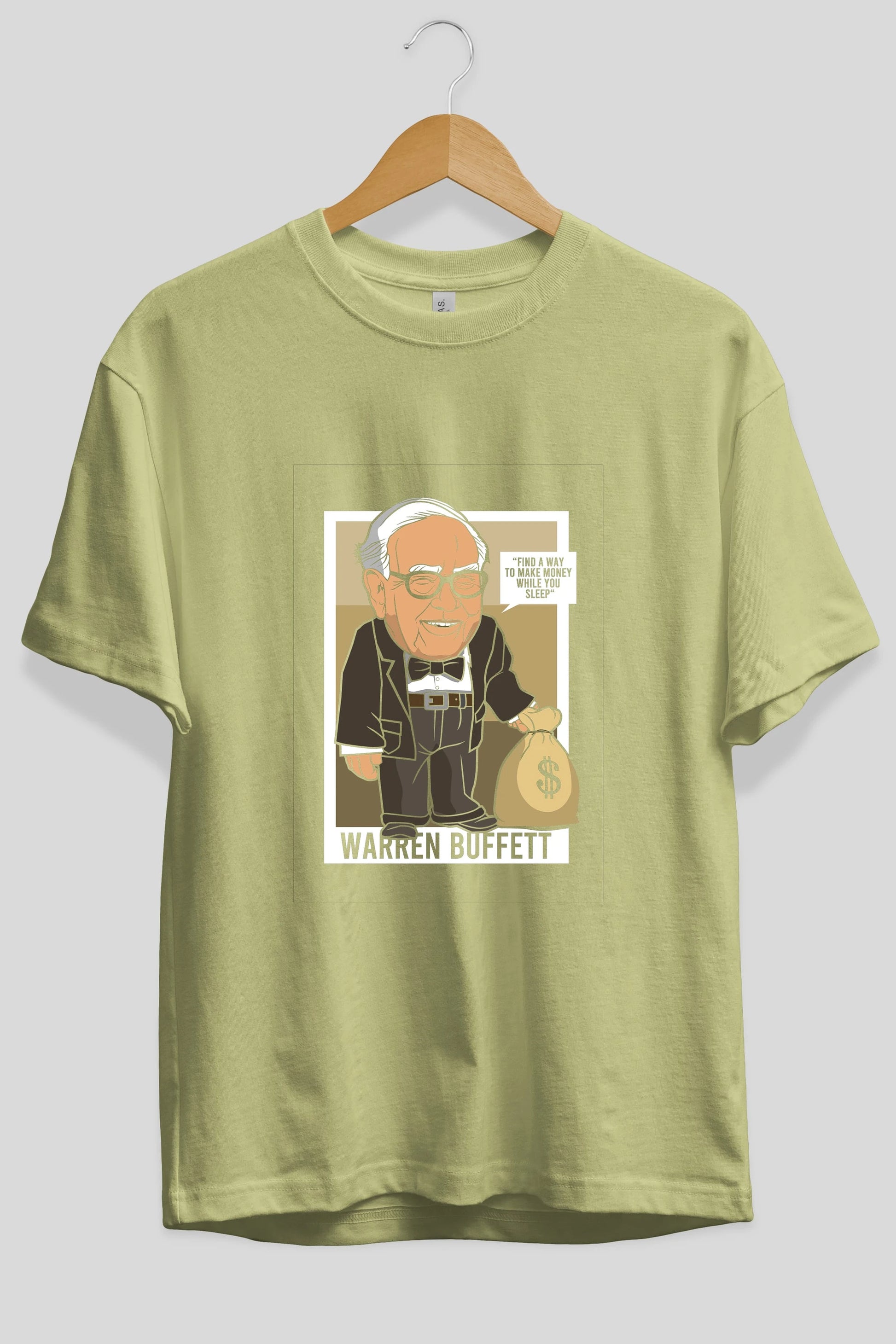 Warren Buffet Up Carl Ön Baskılı Oversize t-shirt Erkek Kadın Unisex %100 Pamuk tişort