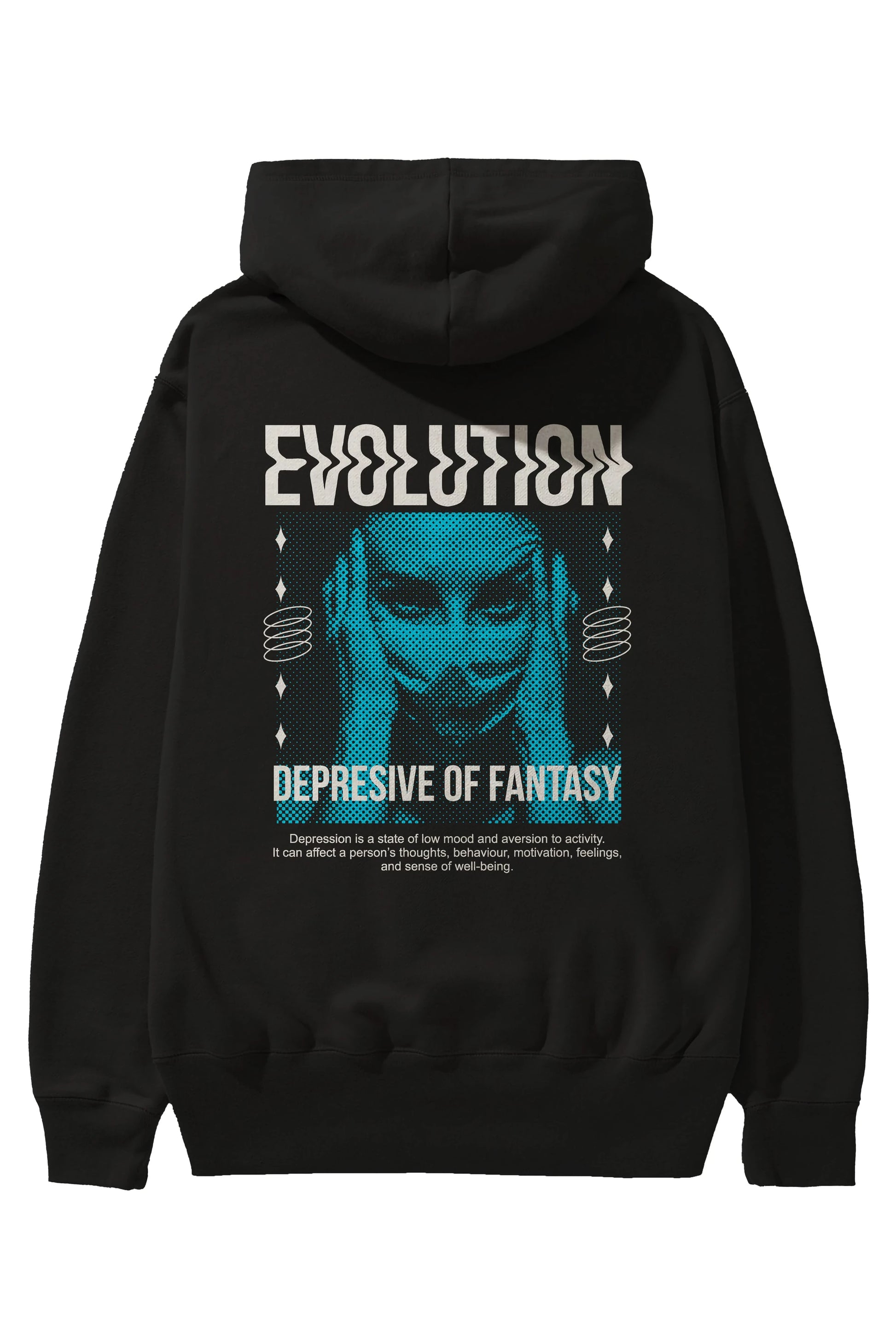 Evolution Arka Baskılı Hoodie Oversize Kapüşonlu Sweatshirt Erkek Kadın Unisex