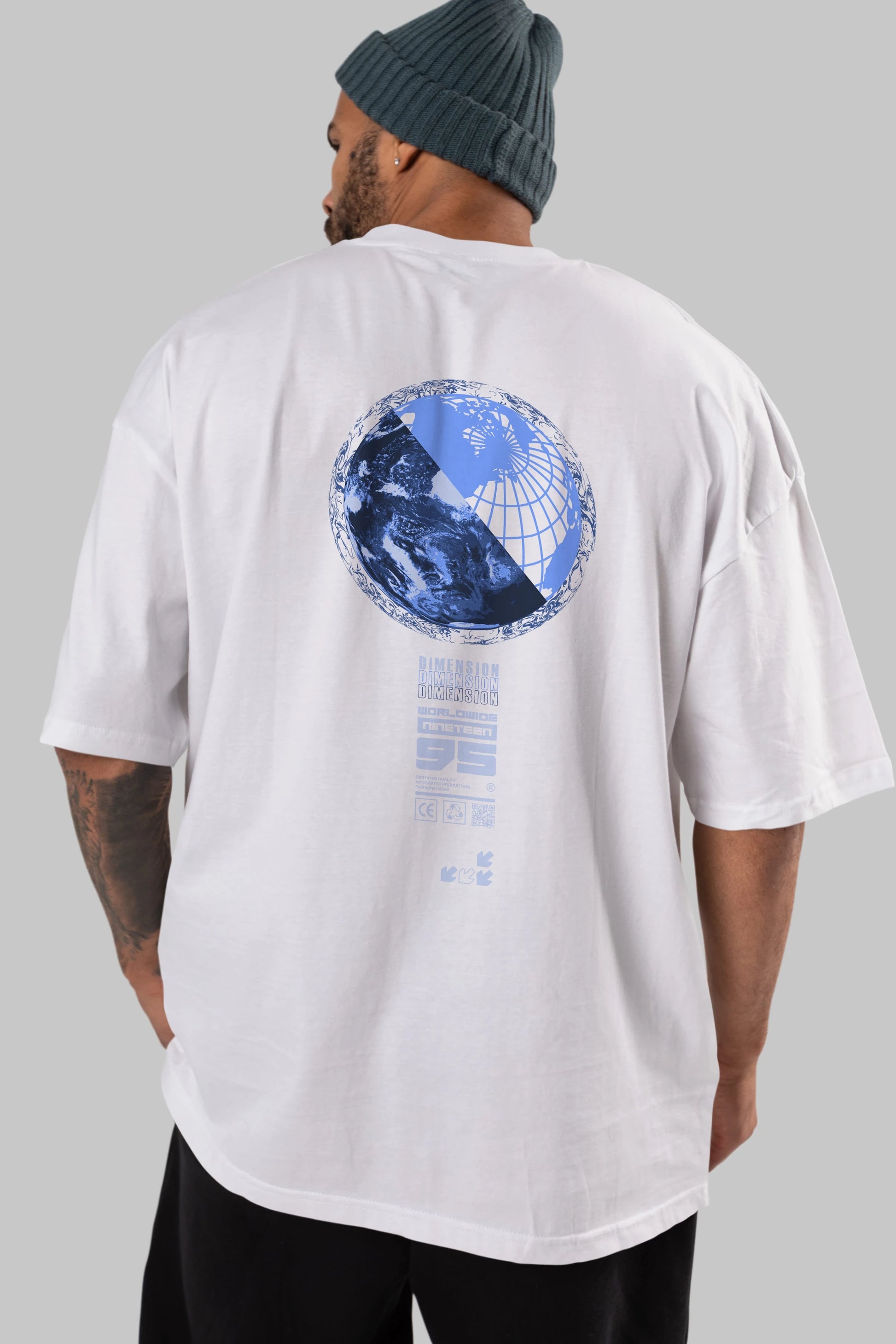 Dimension 95 Arka Baskılı Oversize t-shirt Erkek Kadın Unisex