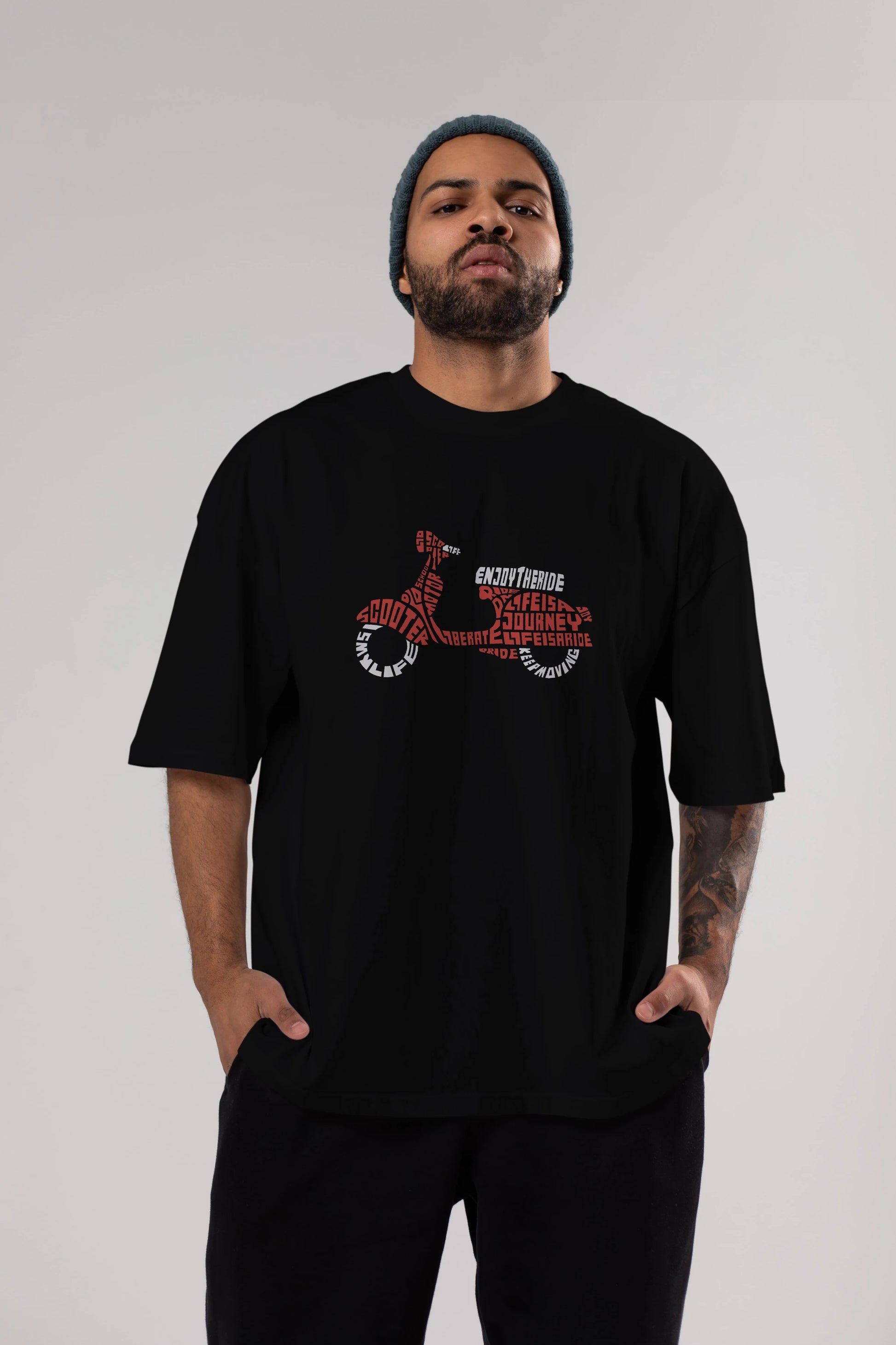 Enjoy The Ride Ön Baskılı Oversize t-shirt %100 pamuk Erkek Kadın Unisex