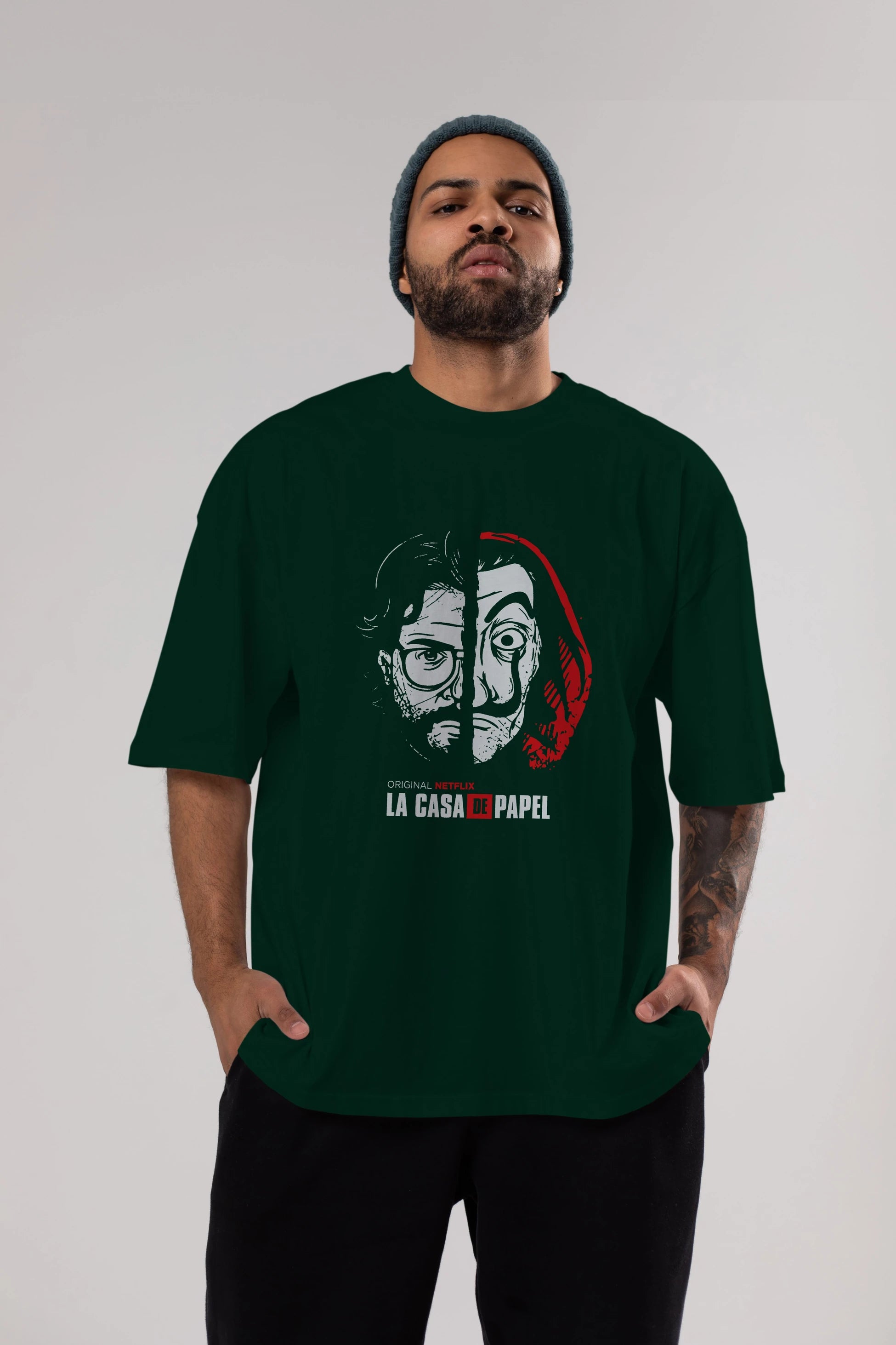 La Casa De Papel (9) Ön Baskılı Oversize t-shirt Erkek Kadın Unisex %100 Pamuk Bisiklet Yaka tişort