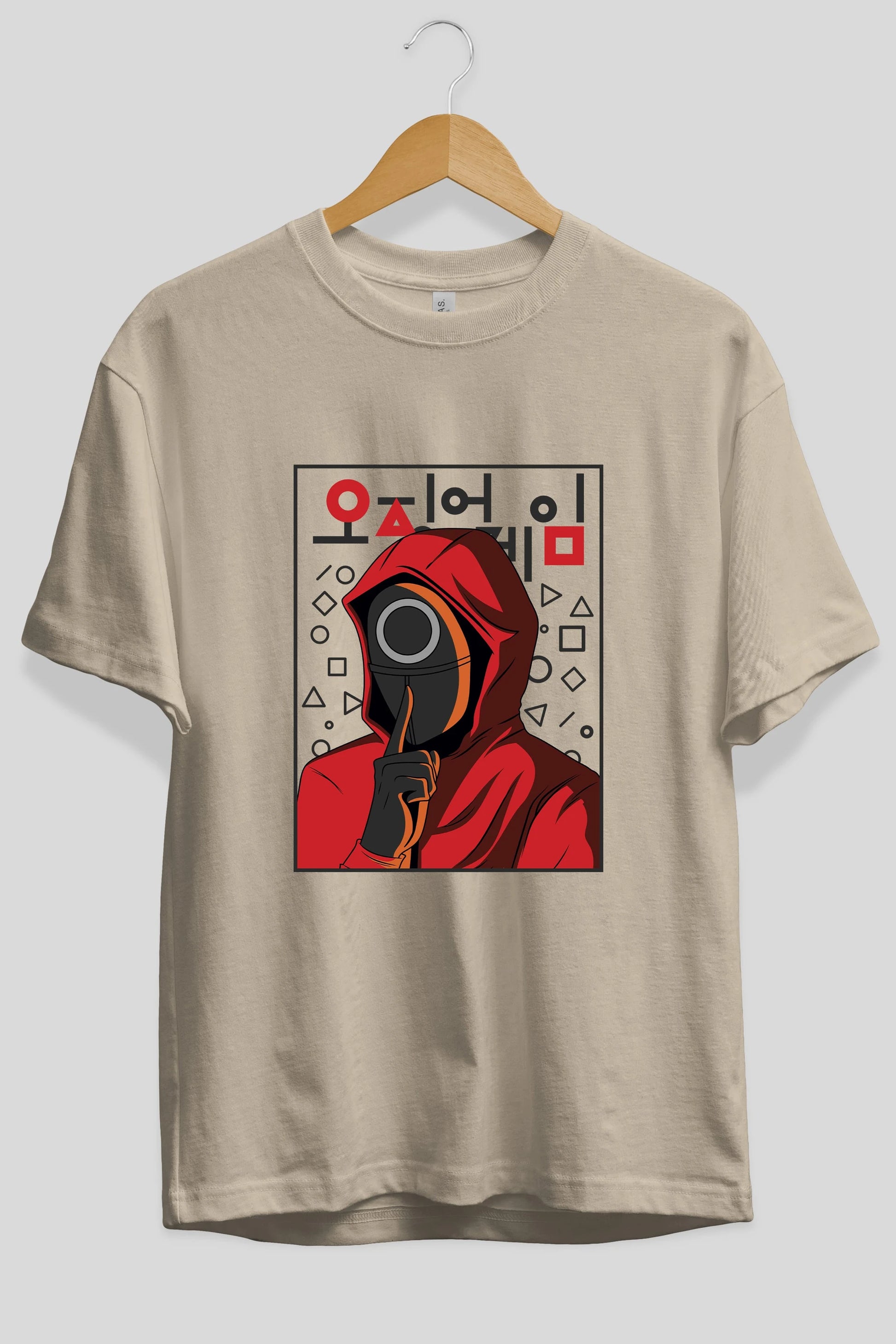 Squid Game (5) Ön Baskılı Oversize t-shirt Erkek Kadın Unisex %100 Pamuk Bisiklet Yaka tişort
