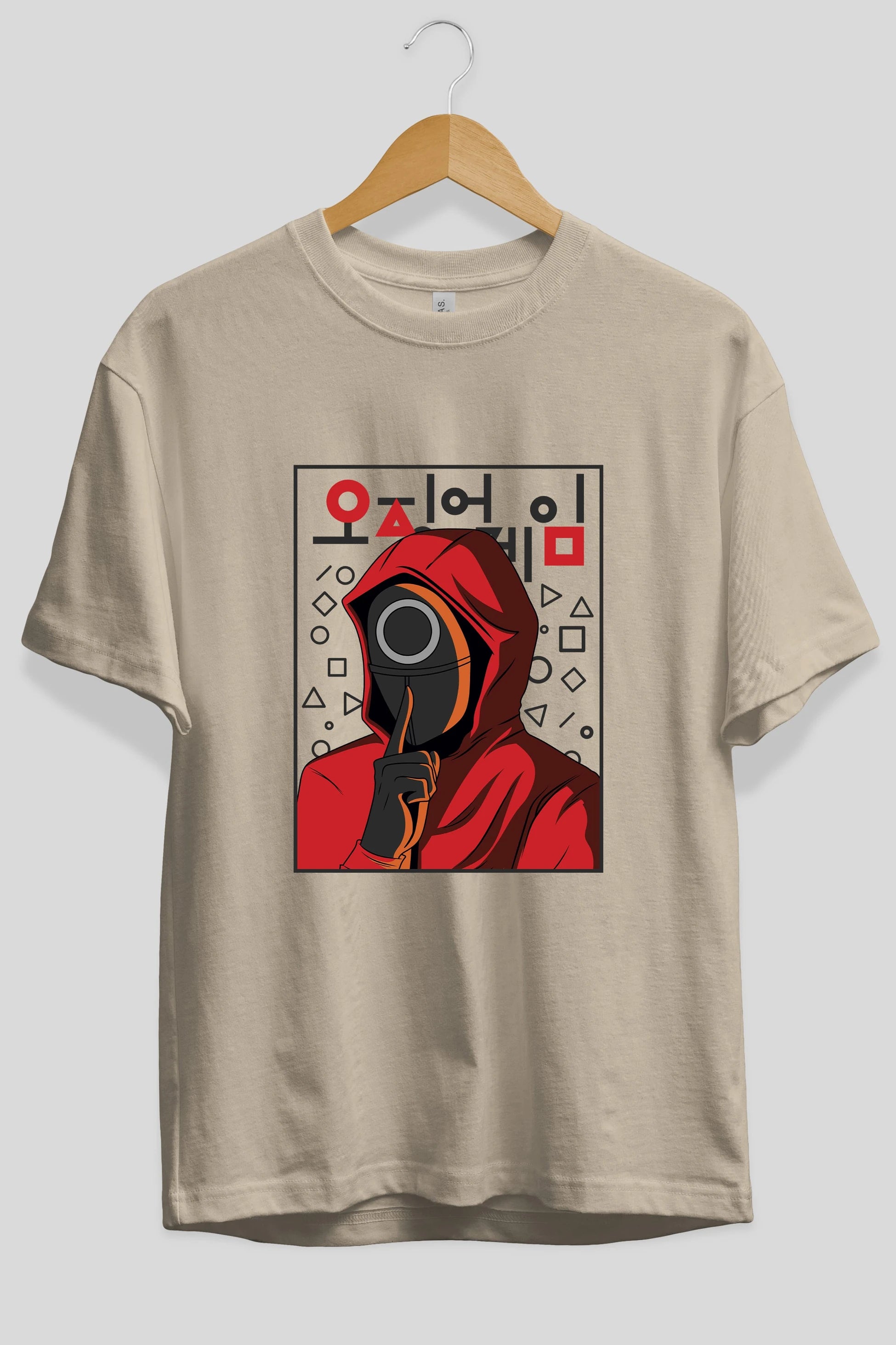 Squid Game (5) Ön Baskılı Oversize t-shirt Erkek Kadın Unisex %100 Pamuk Bisiklet Yaka tişort