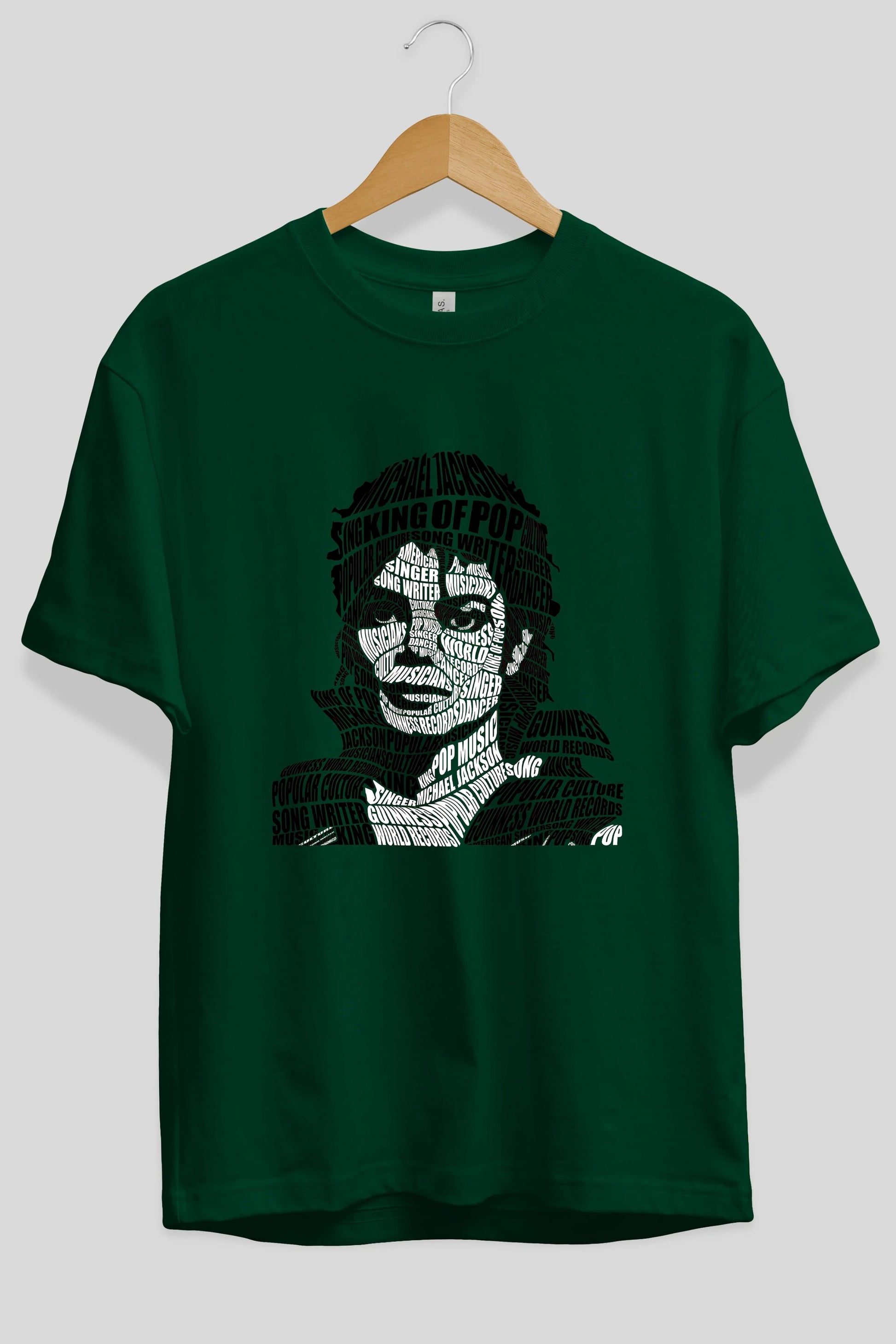 Michael Jackson Calligram Ön Baskılı Oversize t-shirt %100 pamuk Erkek Kadın Unisex