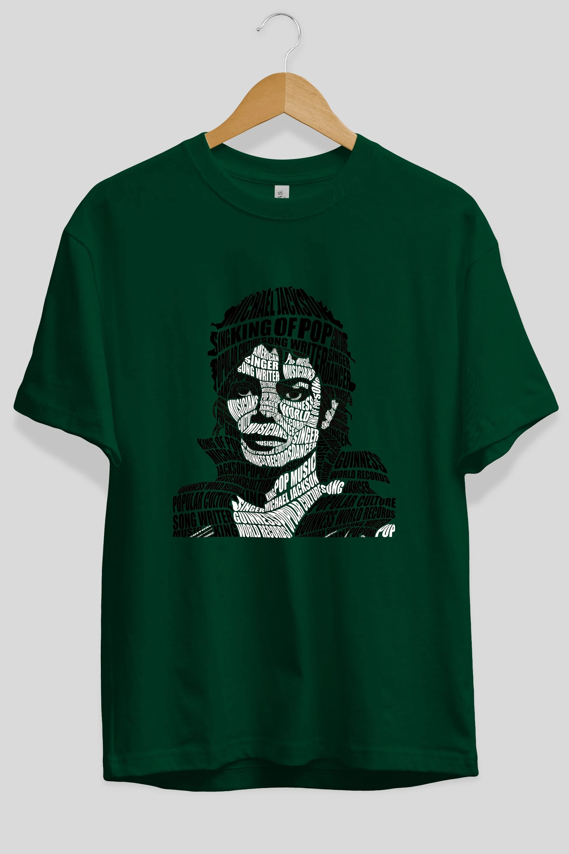 Michael Jackson Calligram Ön Baskılı Oversize t-shirt %100 pamuk Erkek Kadın Unisex