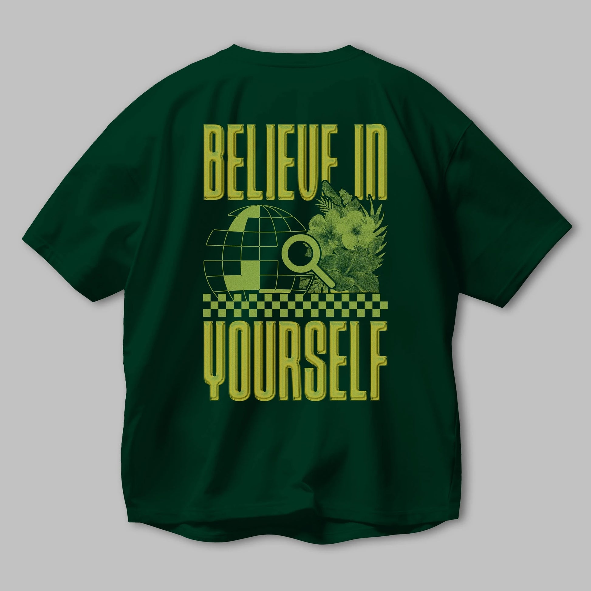 Believe in Yourself Yellow Arka Baskılı Oversize t-shirt Erkek Kadın Unisex