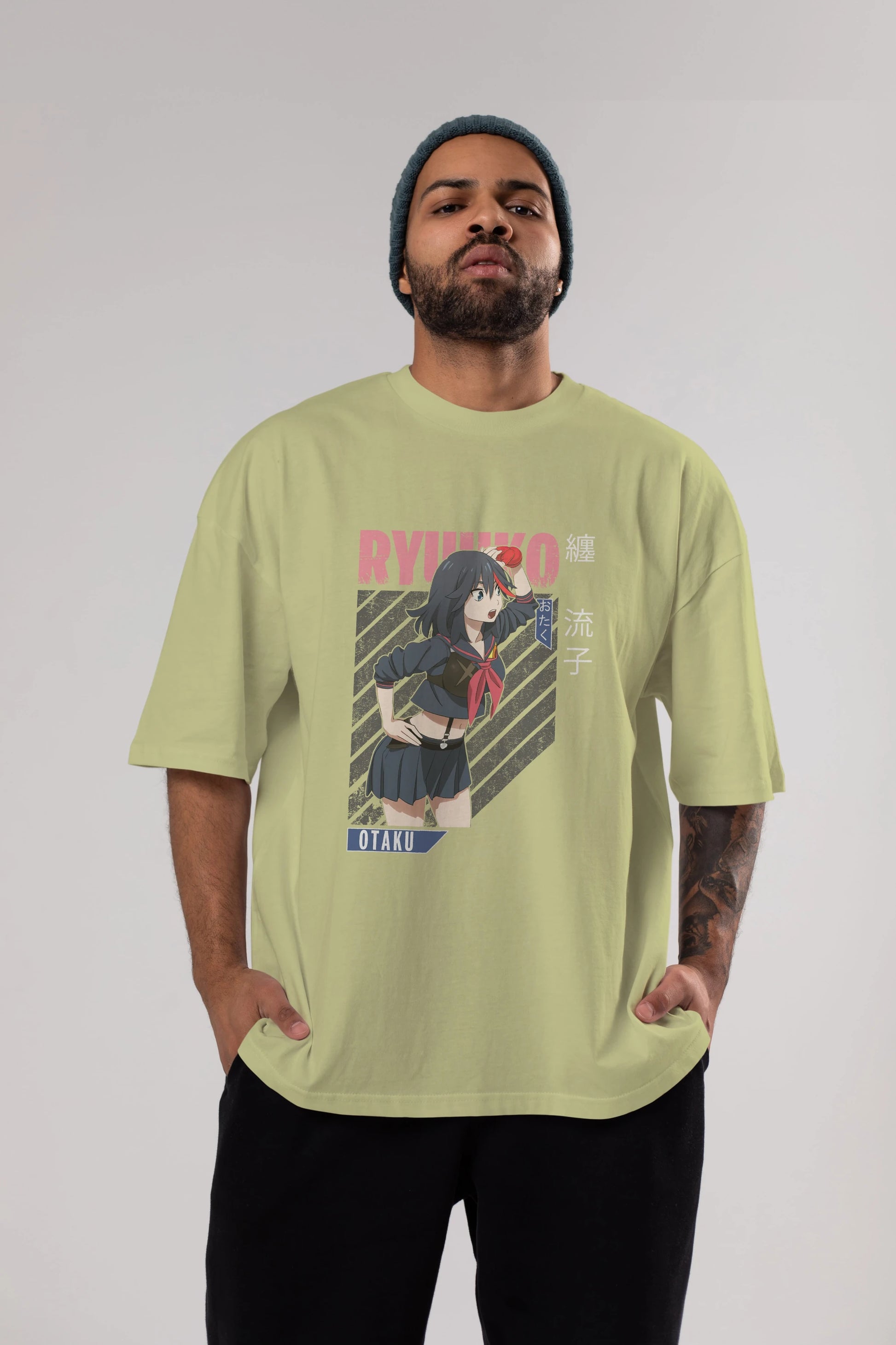 Ryuuko Matoi 6 Anime Ön Baskılı Oversize t-shirt %100 pamuk Erkek Kadın Unisex