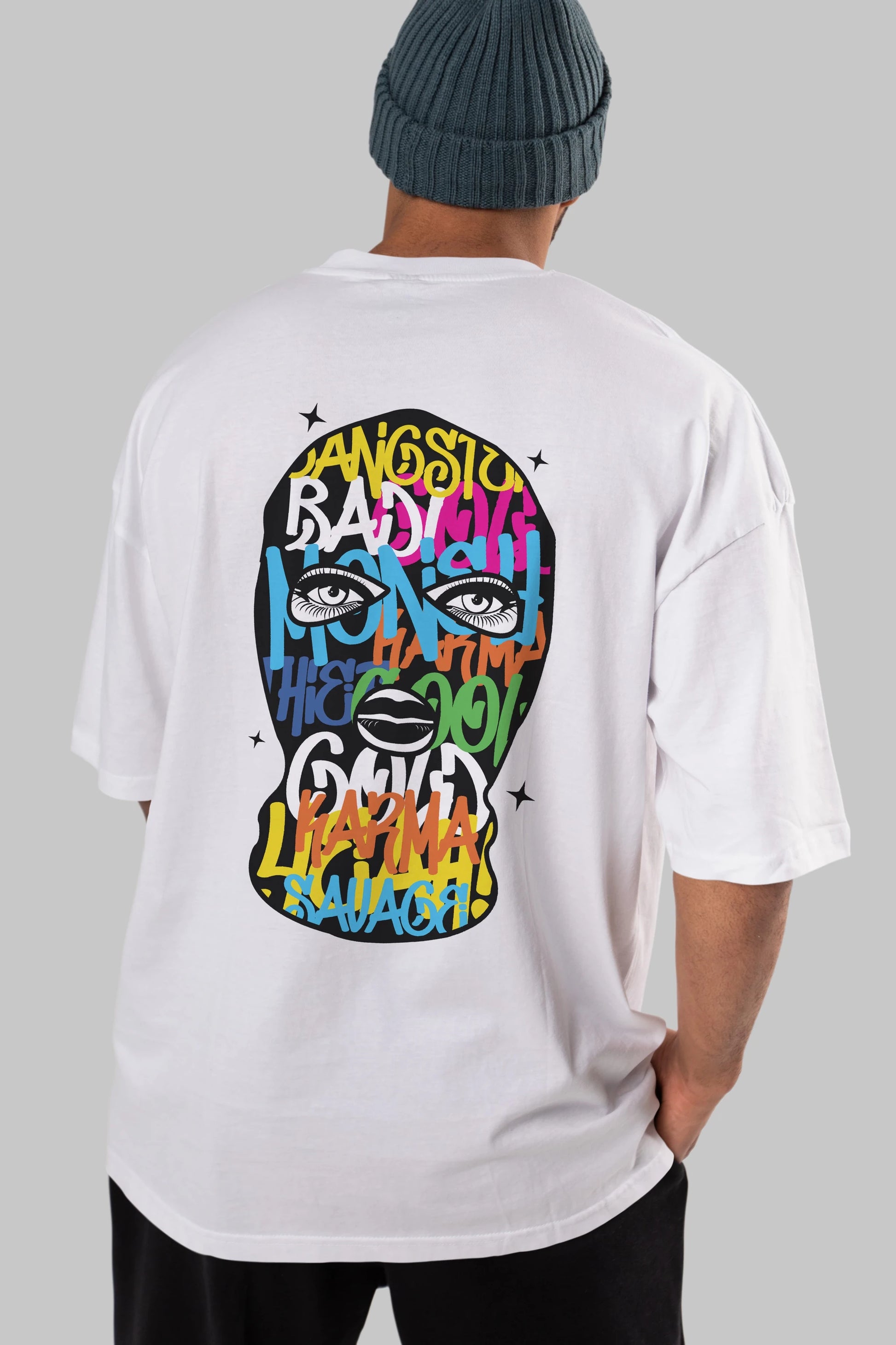 Karma Savage Arka Baskılı Oversize t-shirt Erkek Kadın Unisex