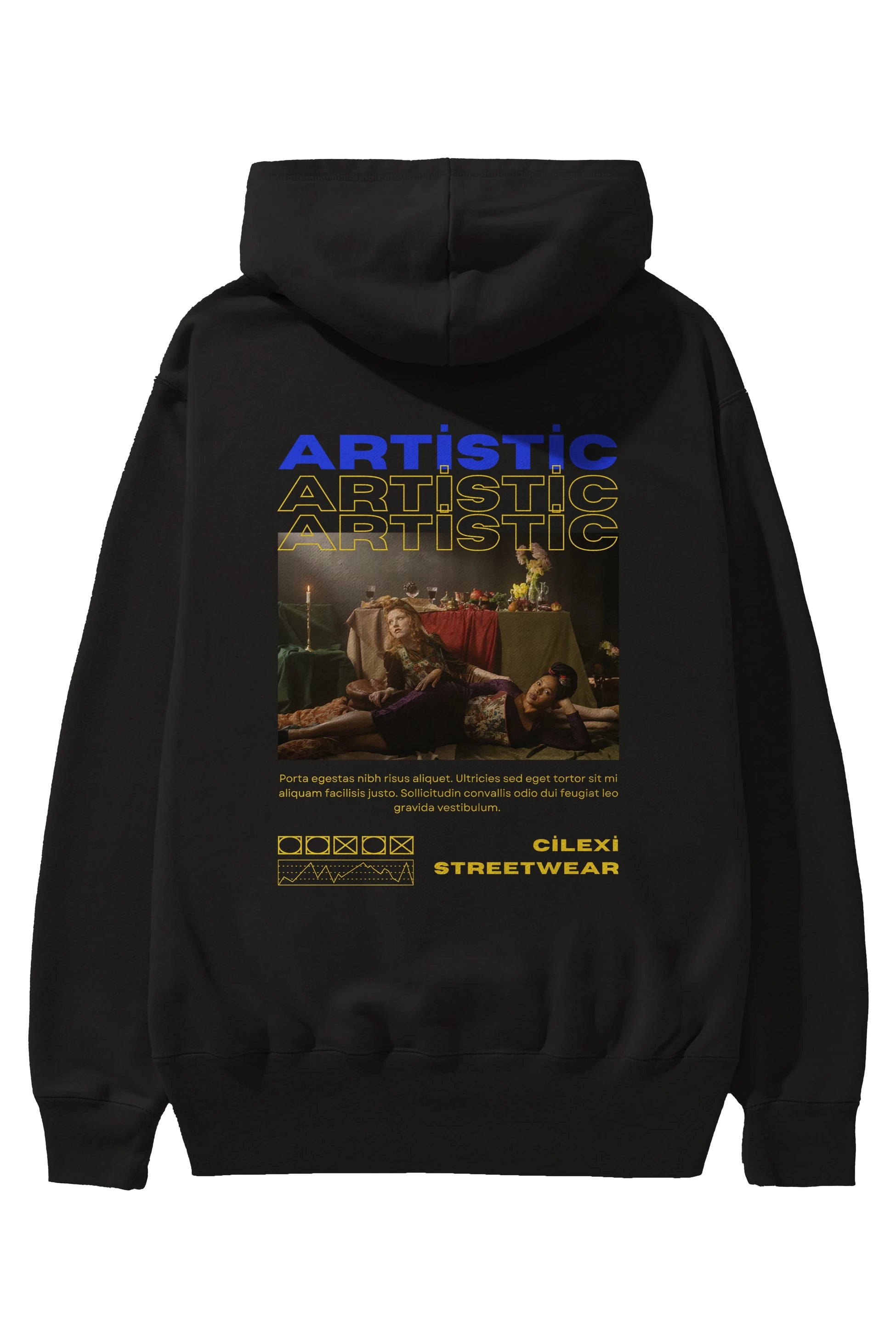 Artistic Yazılı Streetwear Arka Baskılı Oversize Hoodie Kapüşonlu Sweatshirt Erkek Kadın Unisex
