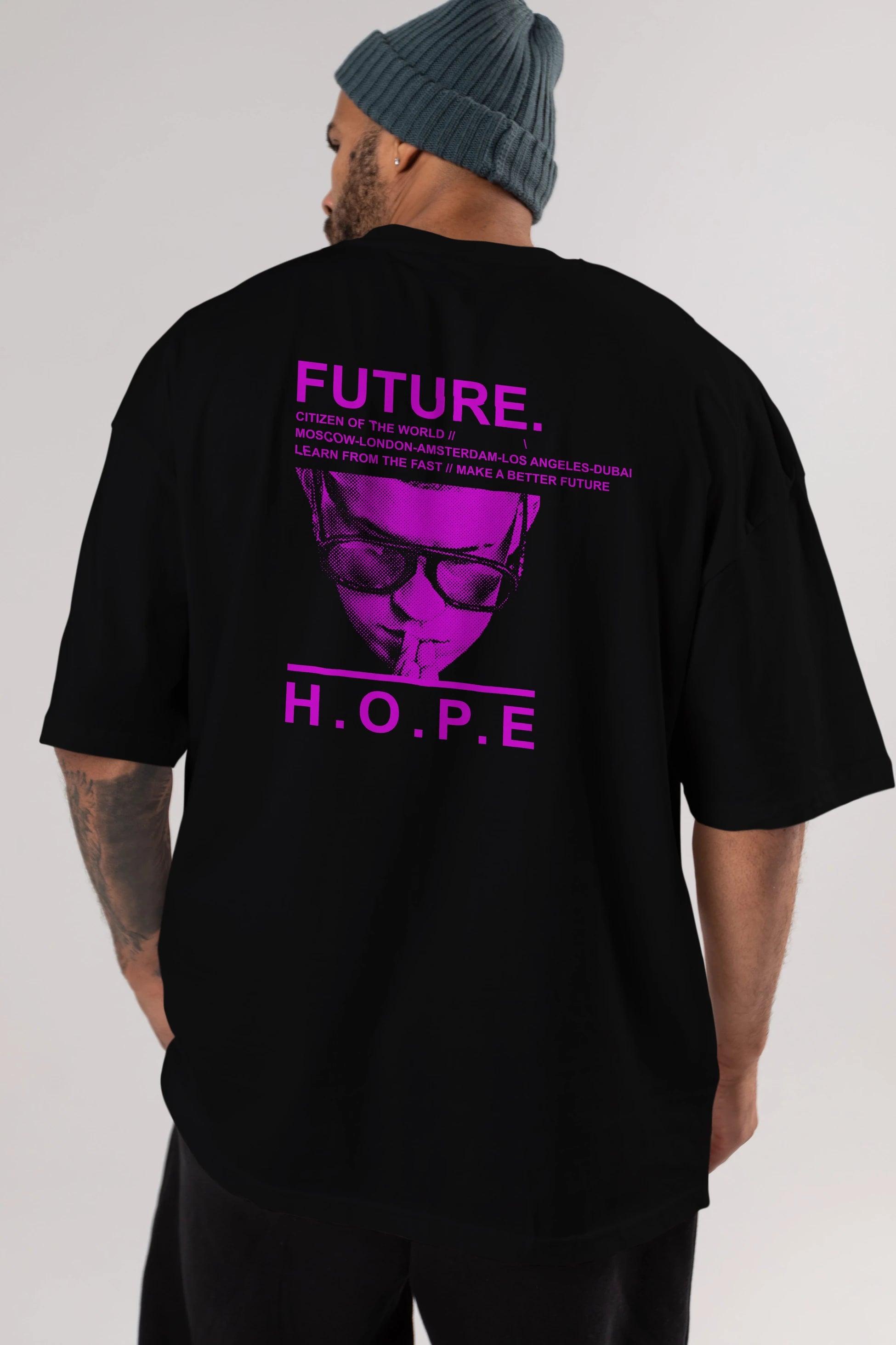 Future Hope Arka Baskılı Oversize t-shirt Erkek Kadın Unisex