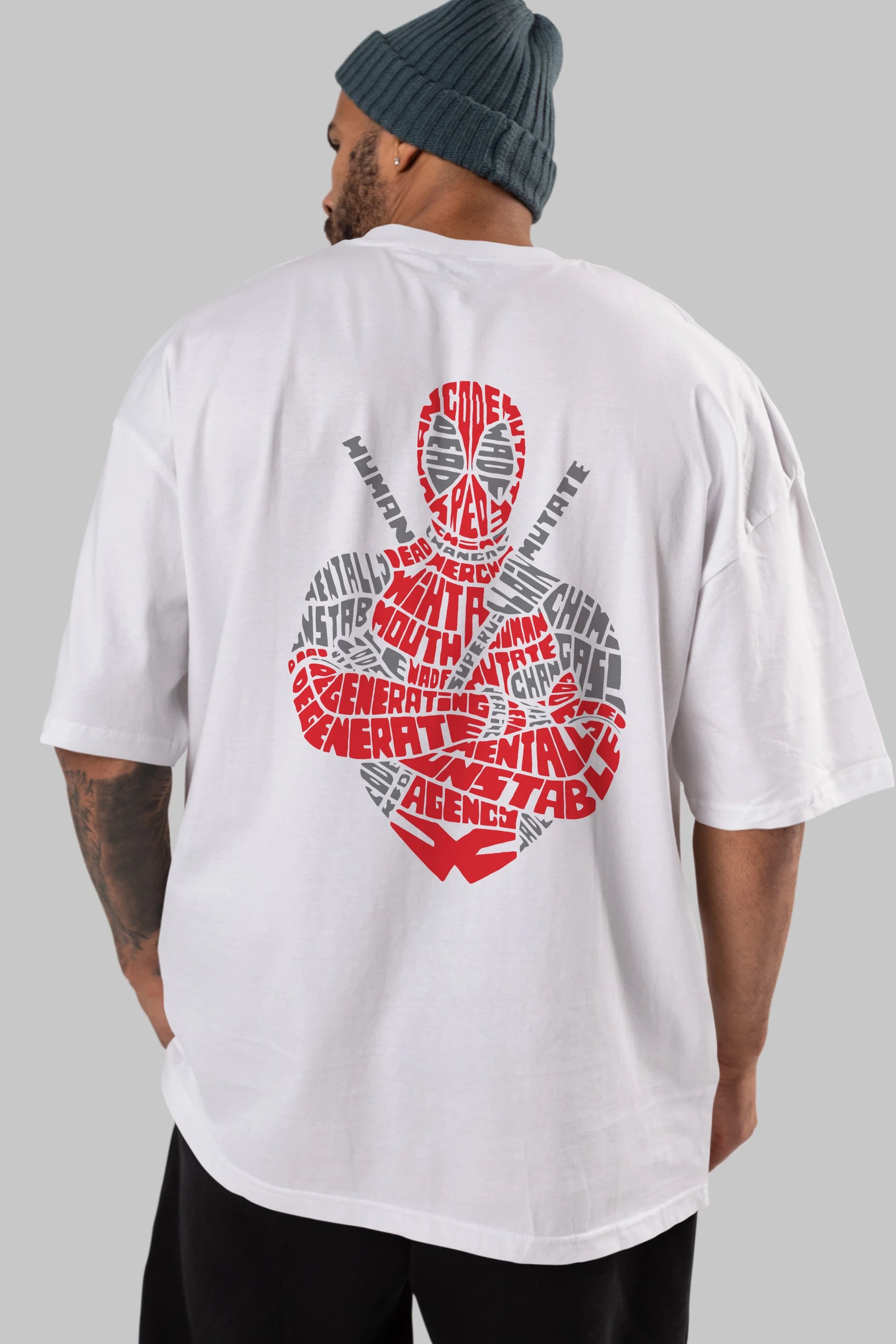 Deadpool (16) Arka Baskılı Oversize t-shirt Erkek Kadın Unisex %100 Pamuk Bisiklet Yaka tişort