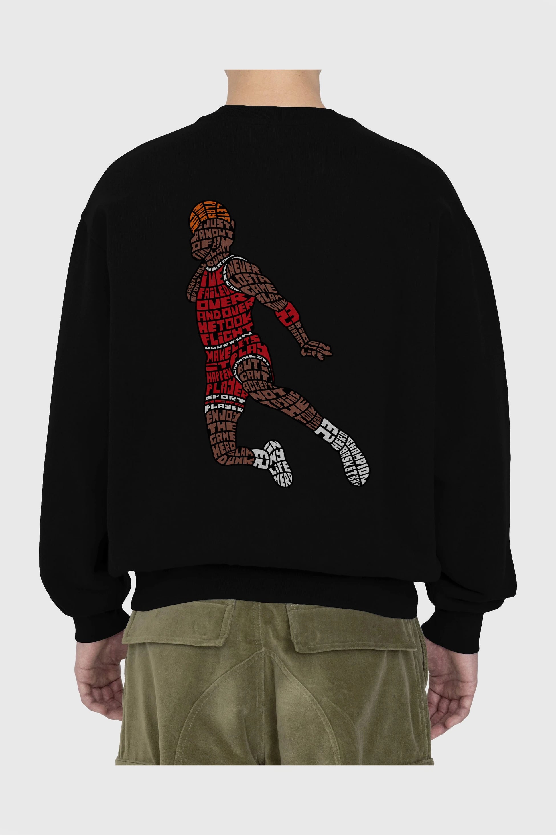 Slamdunk Arka Baskılı Oversize Sweatshirt Erkek Kadın Unisex