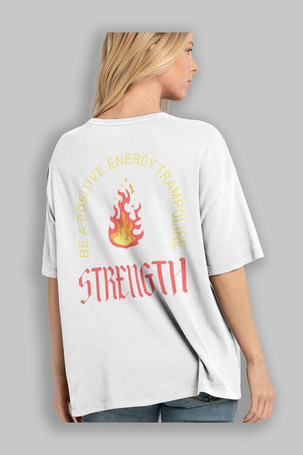 Positive Energy Arka Baskılı Oversize t-shirt Erkek Kadın Unisex