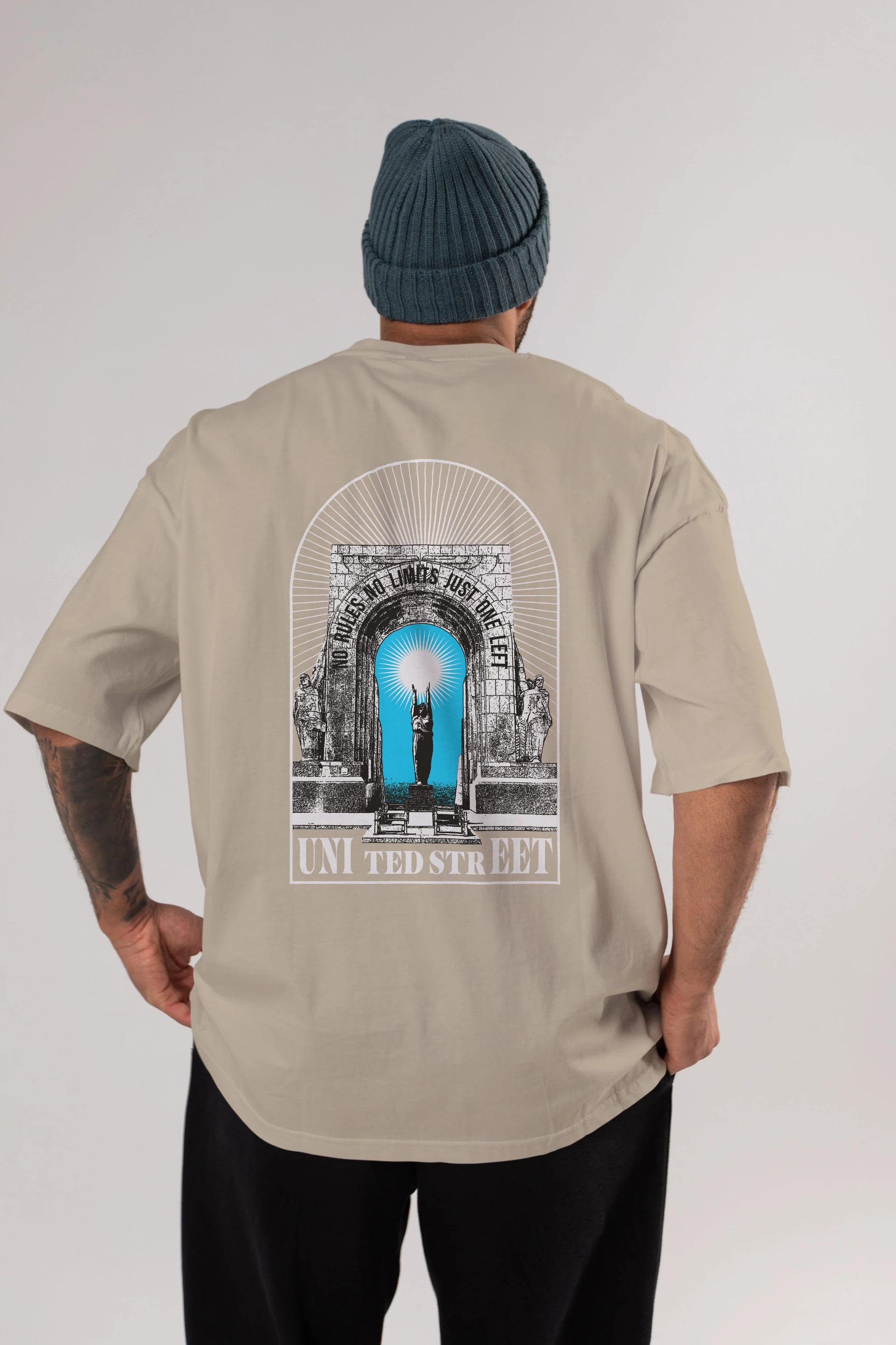 No Rules No Limits Arka Baskılı Oversize t-shirt Erkek Kadın Unisex