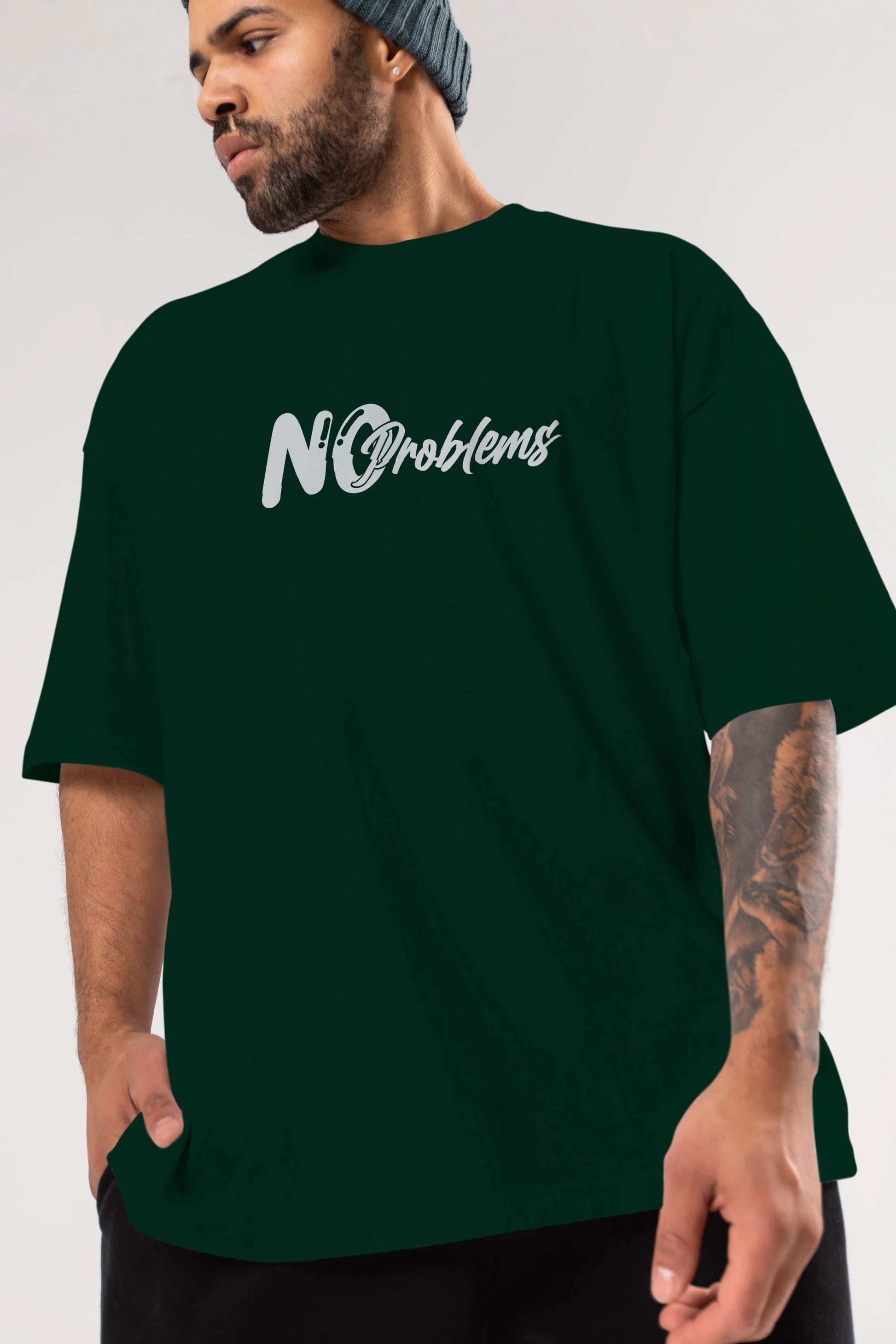 No Problems Ön Baskılı Oversize t-shirt %100 pamuk Erkek Kadın Unisex