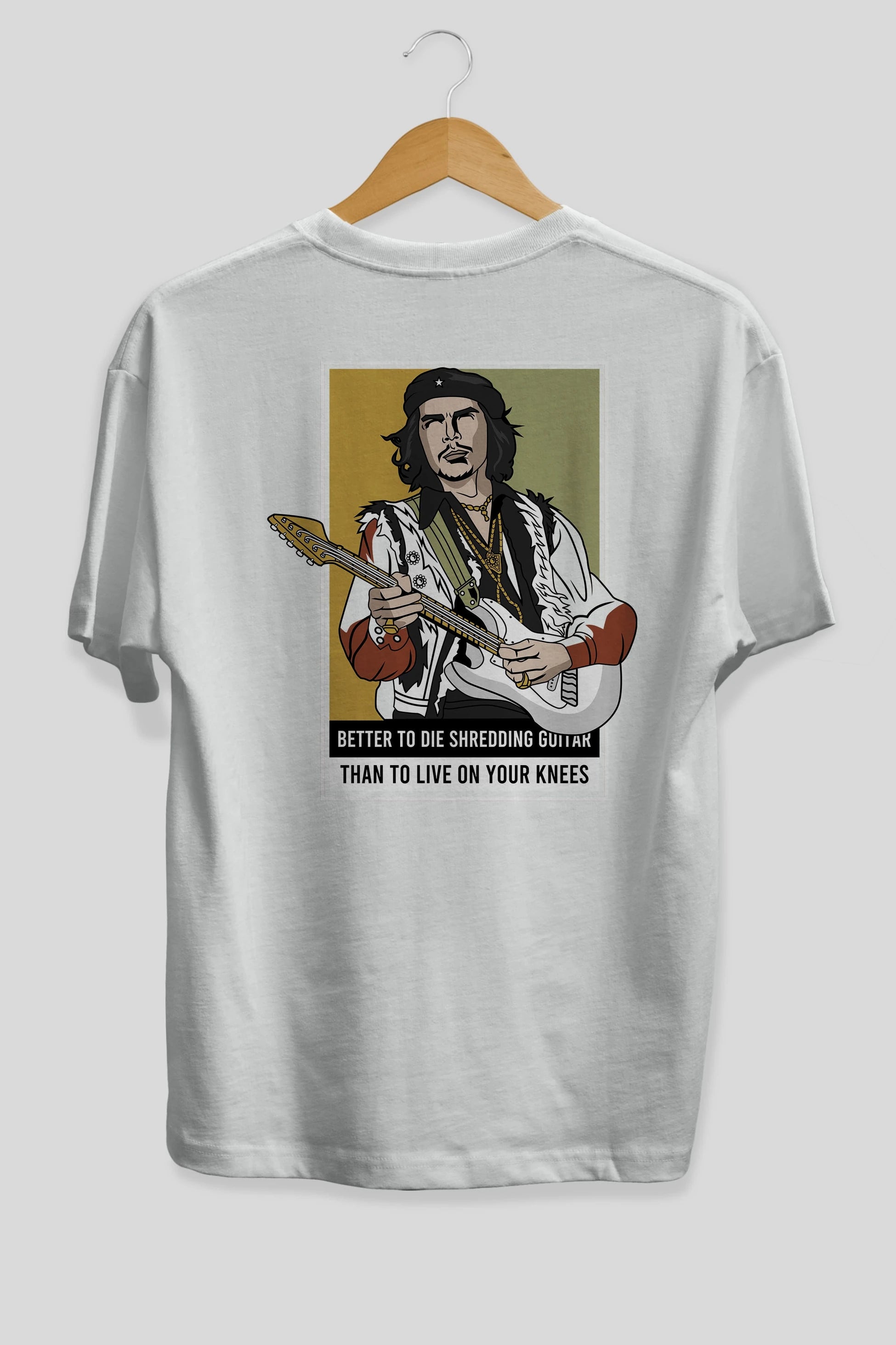 Che Guevara Hendrix Arka Baskılı Oversize t-shirt Erkek Kadın Unisex %100 Pamuk tişort