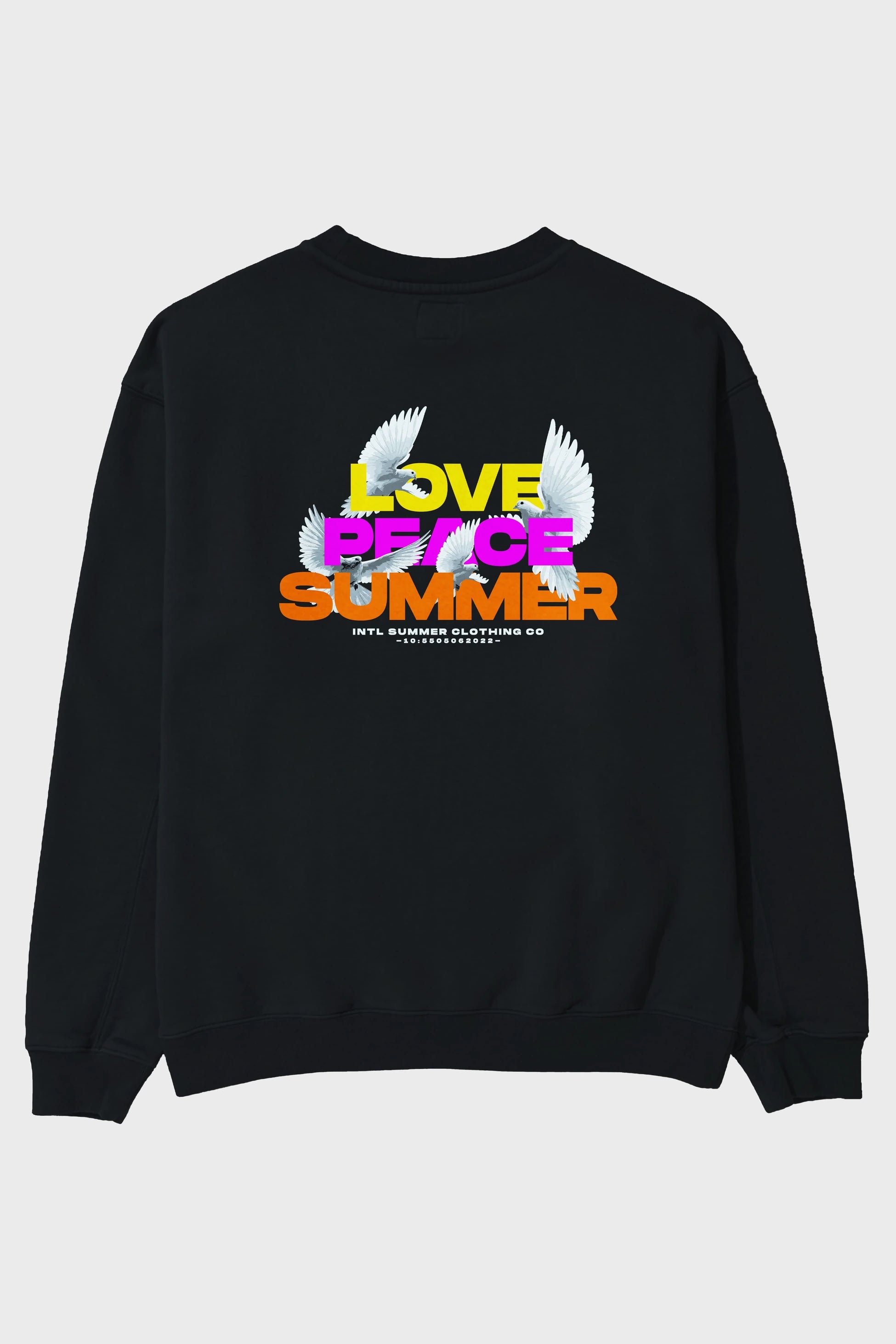 Love Peace Summer Arka Baskılı Oversize Sweatshirt Erkek Kadın Unisex