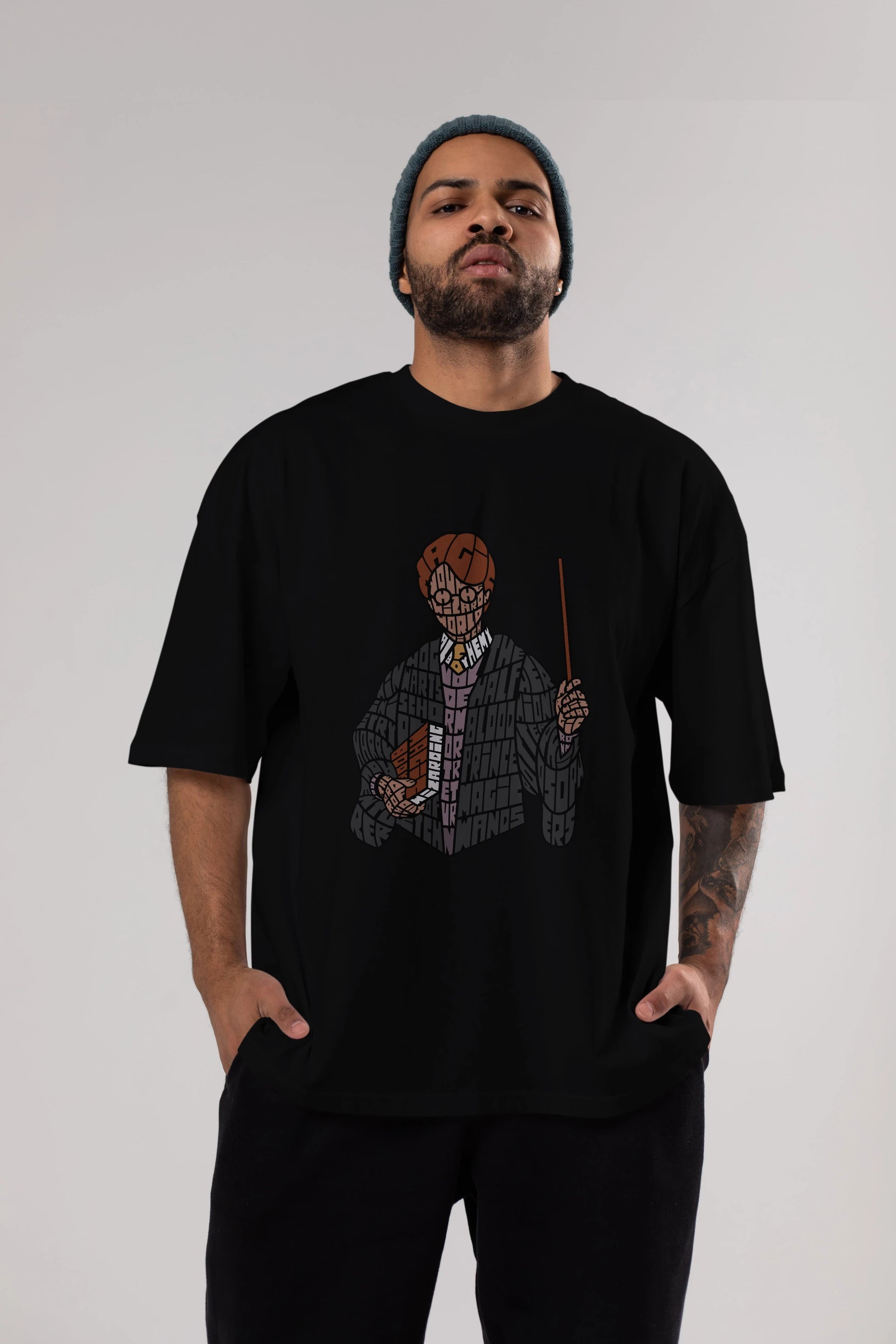 Harry Ön Baskılı Oversize t-shirt %100 pamuk Erkek Kadın Unisex