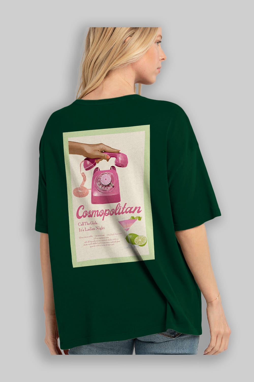 Cosmopolitan 5 Arka Baskılı Oversize t-shirt Erkek Kadın Unisex %100 Pamuk Bisiklet Yaka tişort