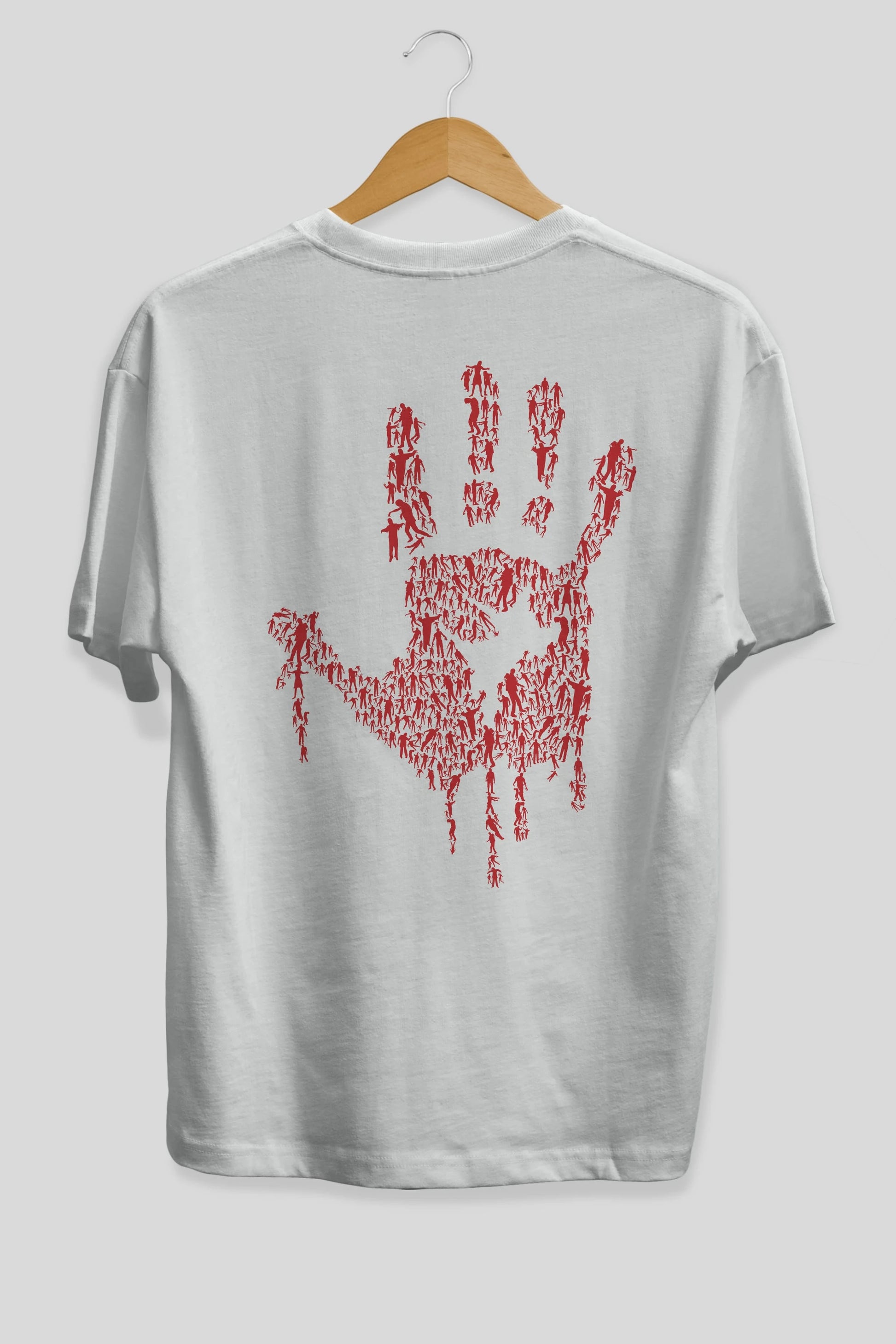 Hand Of Zombies Arka Baskılı Oversize t-shirt %100 pamuk Erkek Kadın Unisex