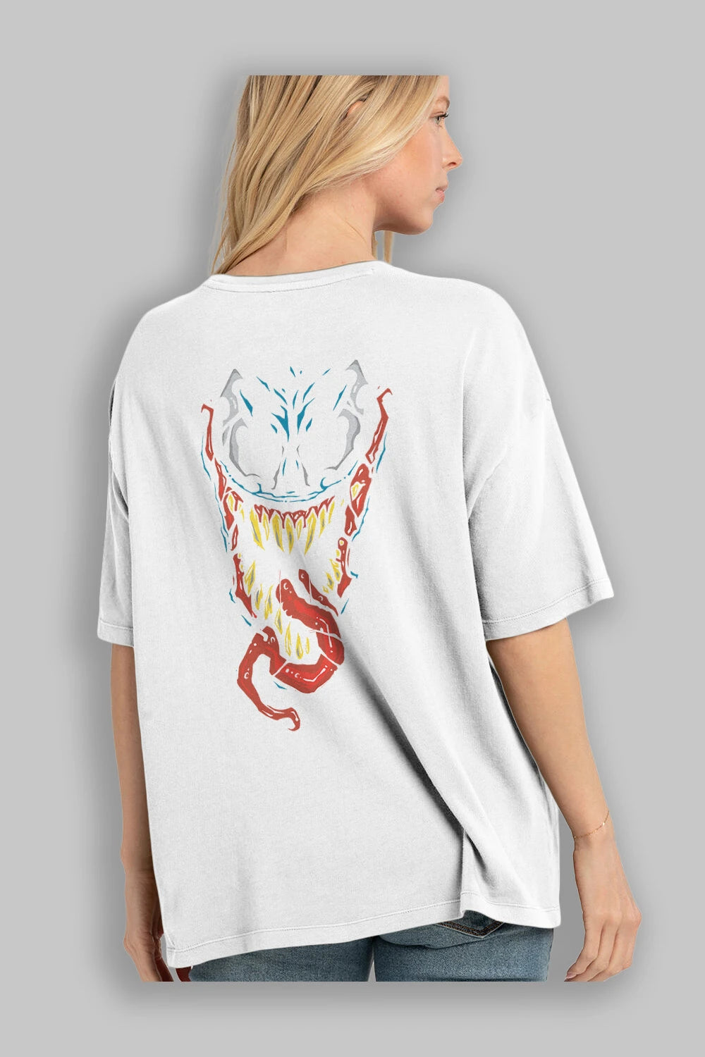 Venom (15) Arka Baskılı Oversize t-shirt Erkek Kadın Unisex %100 Pamuk Bisiklet Yaka tişort