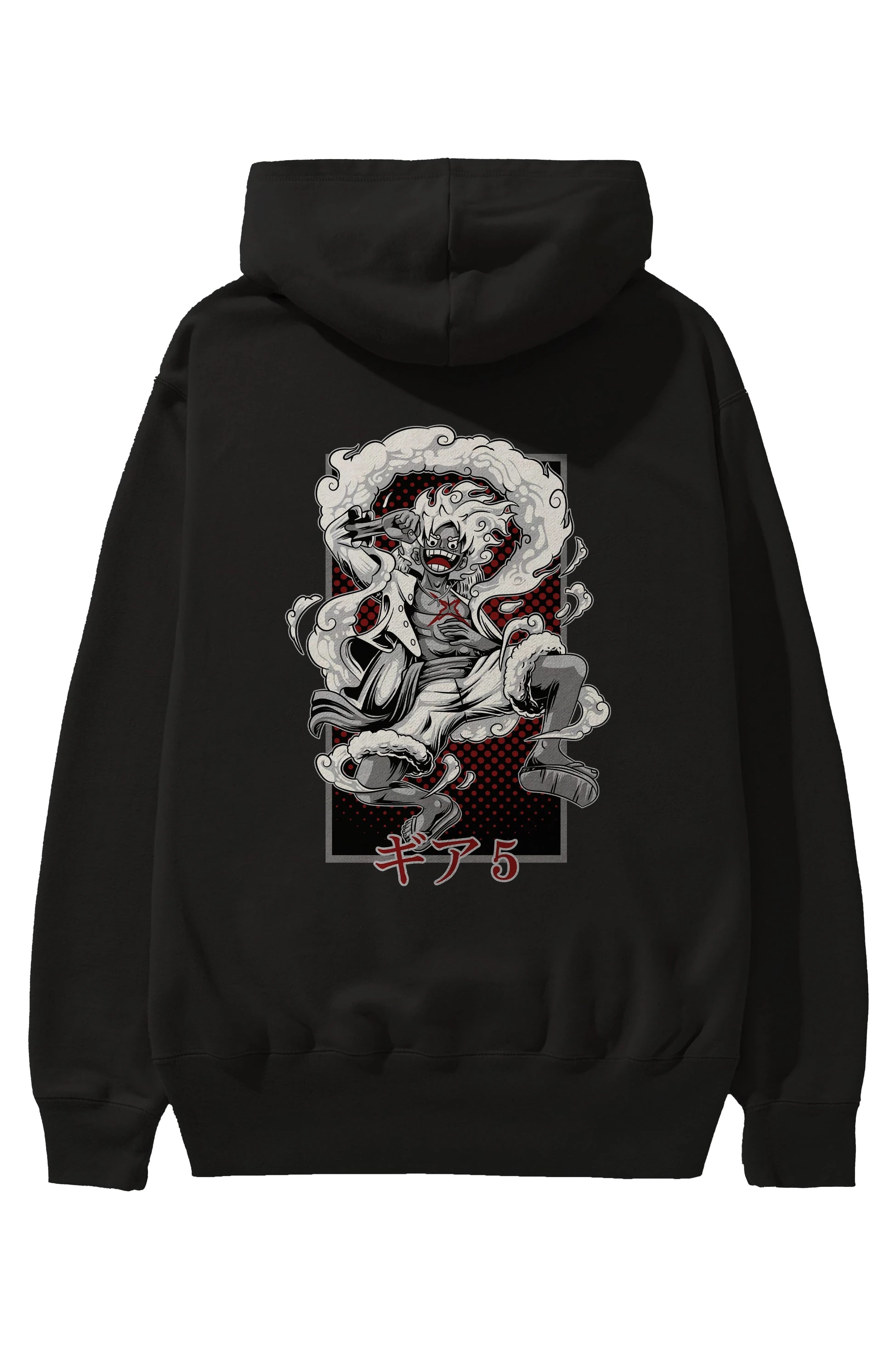 LUFFY GEAR 5 Anime Arka Baskılı Hoodie Oversize Kapüşonlu Sweatshirt Erkek Kadın Unisex