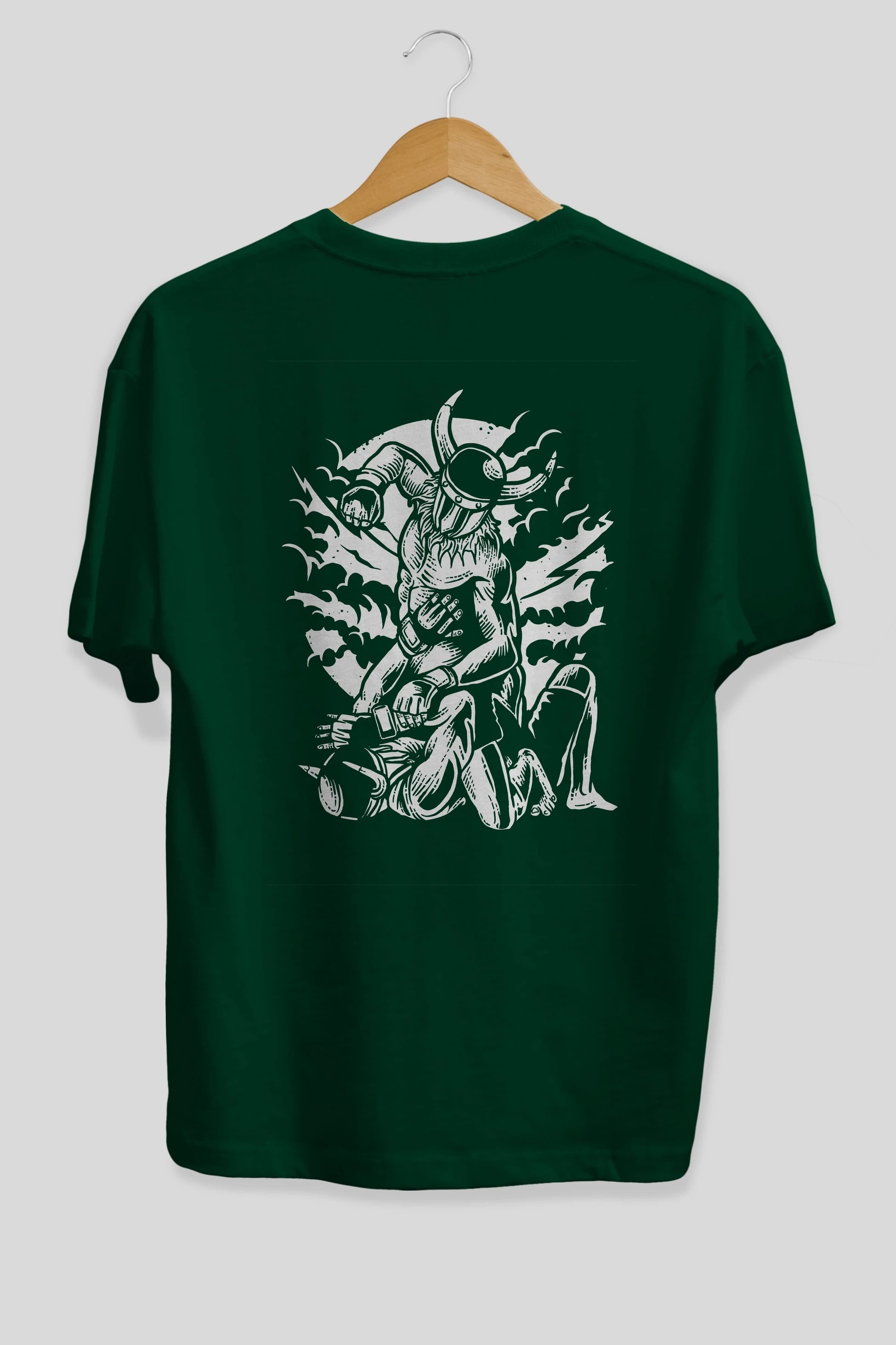 Viking MMA Fighter Arka Baskılı Oversize t-shirt Erkek Kadın Unisex %100 Pamuk