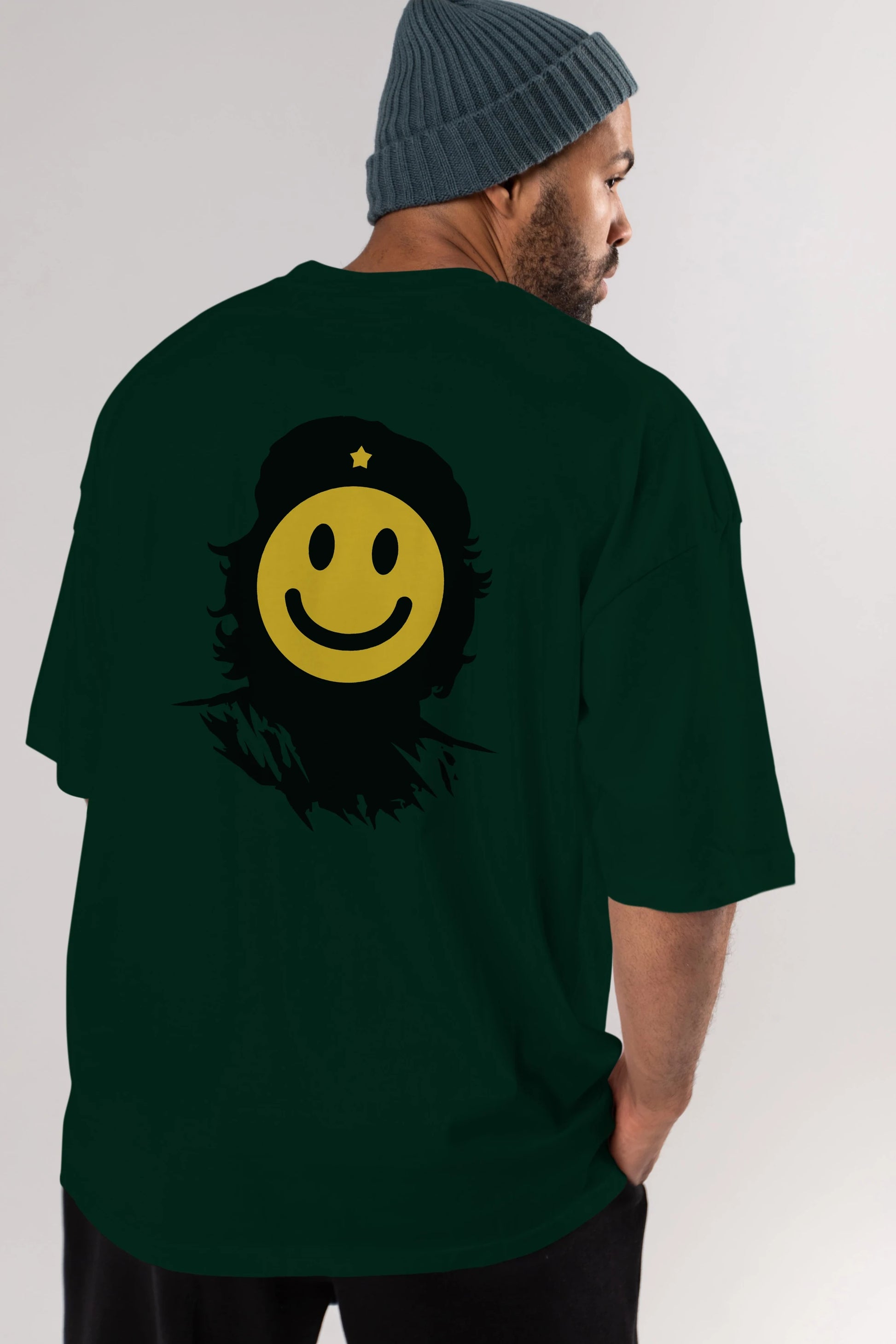 Che Smile Arka Baskılı Oversize t-shirt %100 pamuk Erkek Kadın Unisex