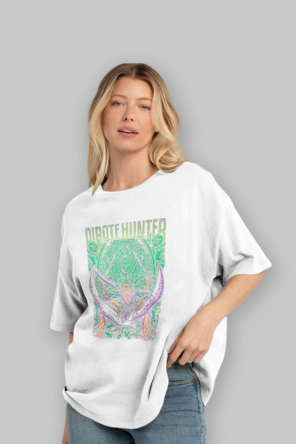 RORONOA ZORO 3 Anime Ön Baskılı Oversize t-shirt %100 pamuk Erkek Kadın Unisex