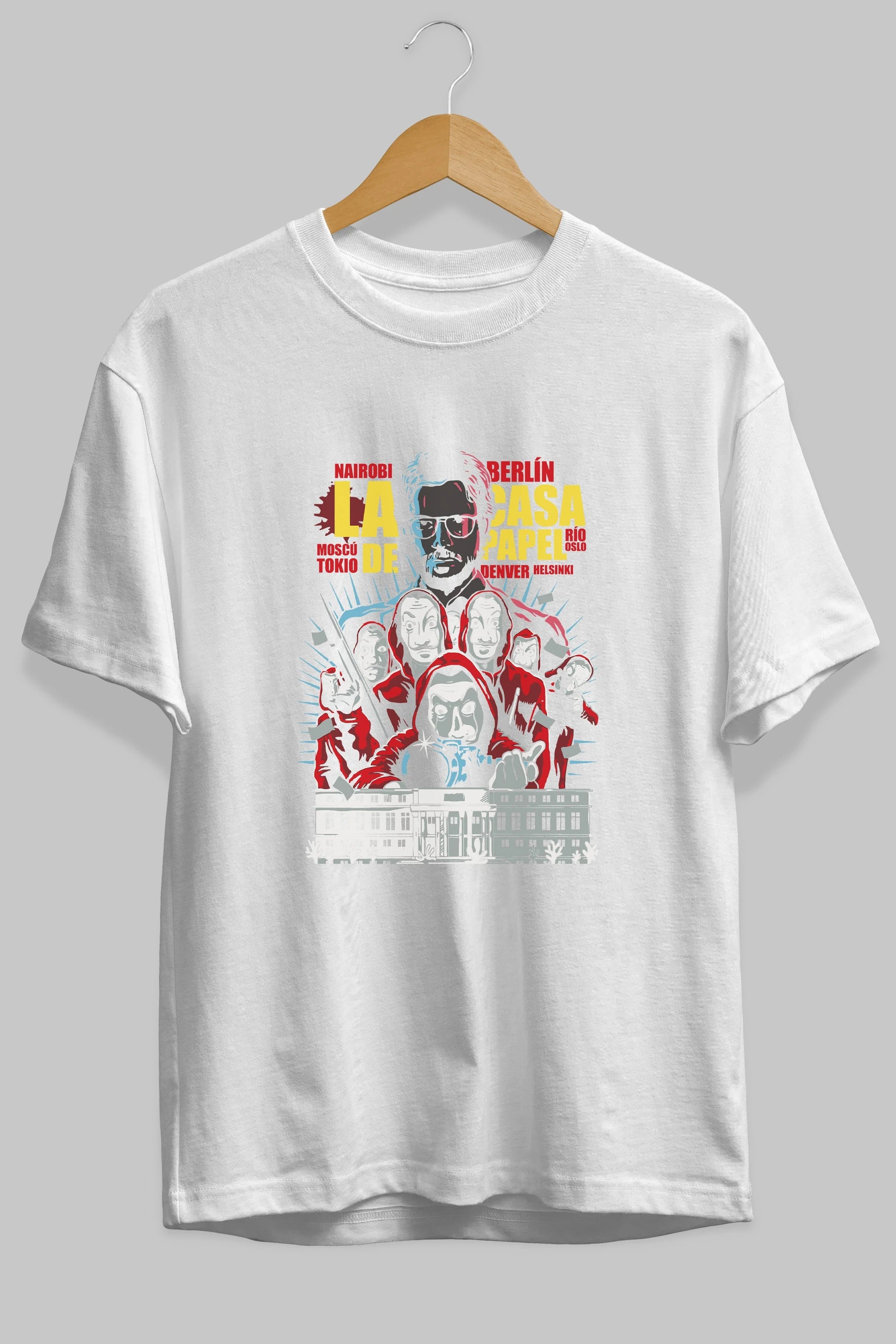 La Casa De Papel (6) Ön Baskılı Oversize t-shirt Erkek Kadın Unisex %100 Pamuk Bisiklet Yaka tişort