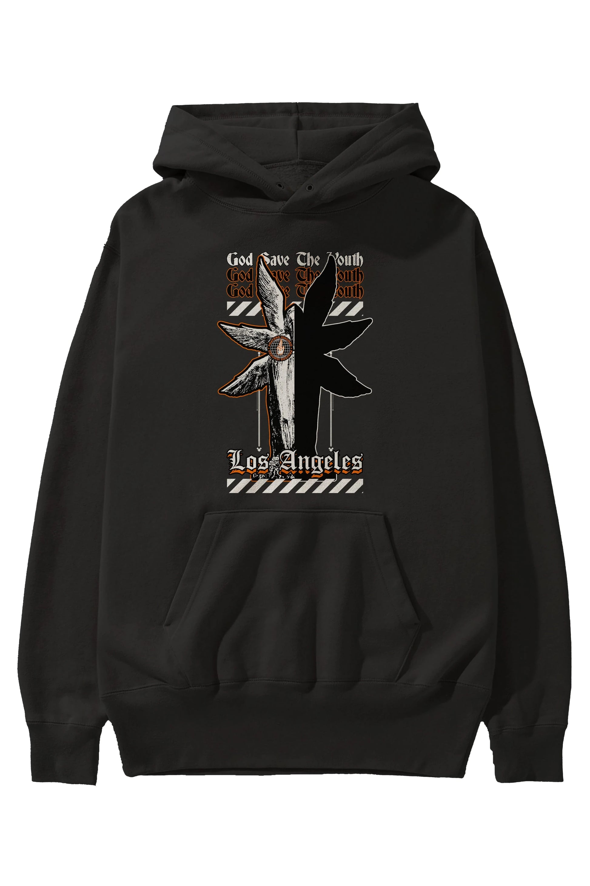 God Save The Youth Ön Baskılı Hoodie Oversize Kapüşonlu Sweatshirt Erkek Kadın Unisex