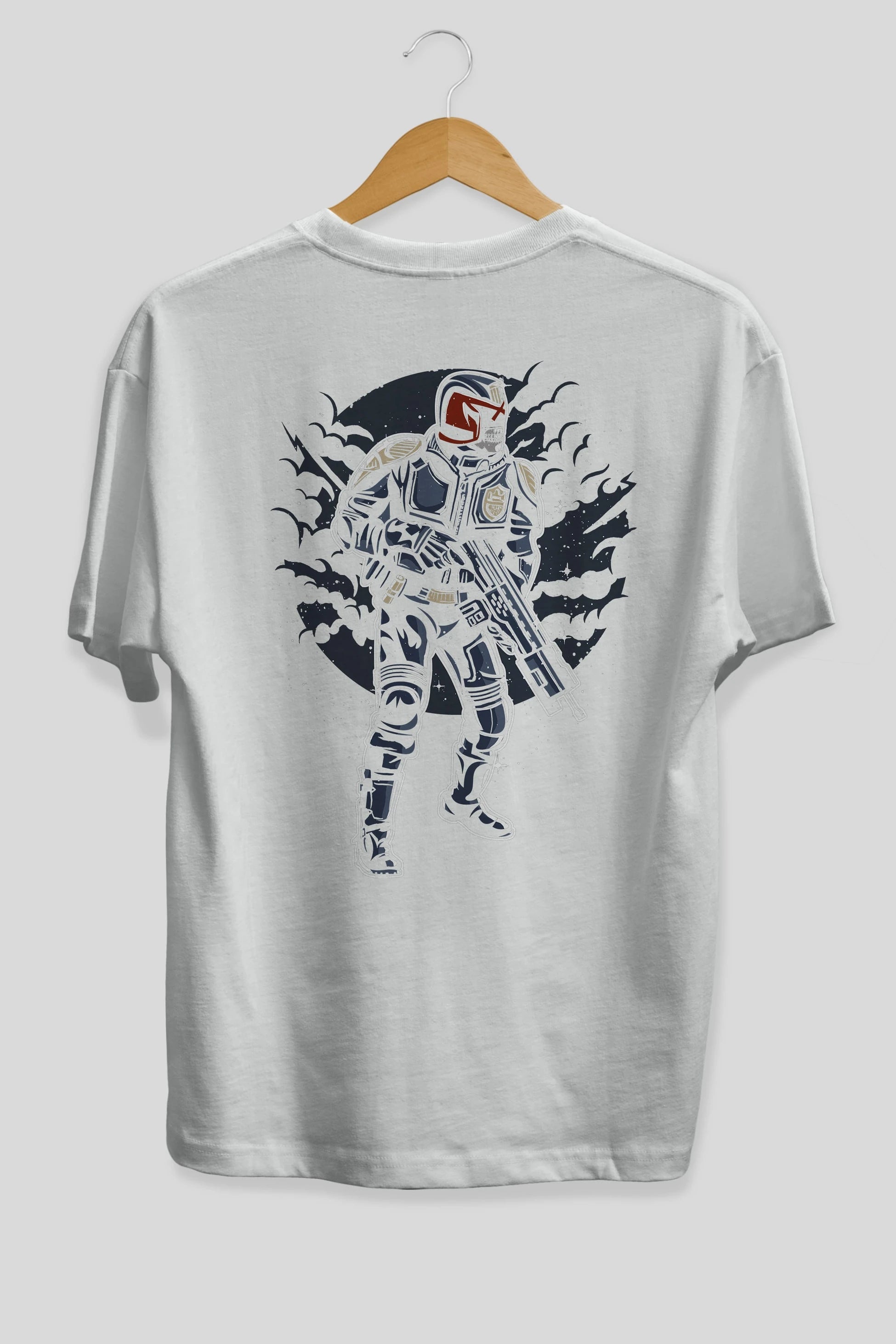 Judge Skull Arka Baskılı Oversize t-shirt Erkek Kadın Unisex %100 Pamuk