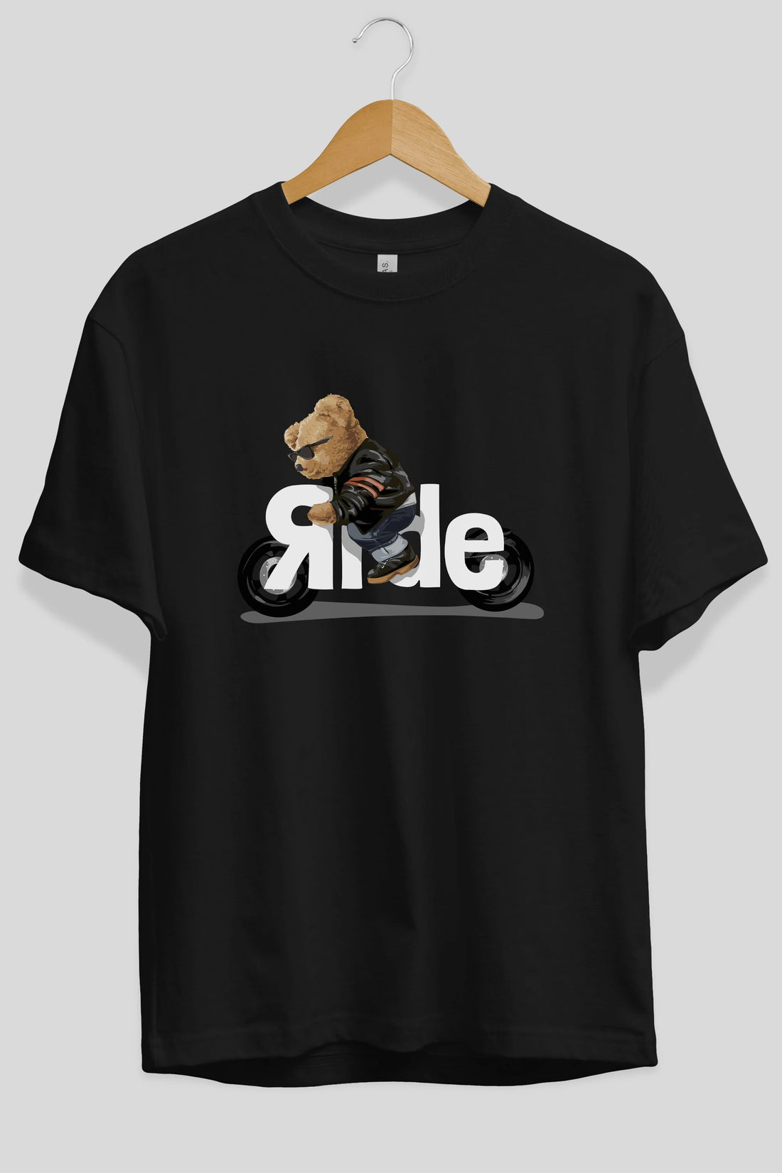 Teddy Bear Ride Ön Baskılı Oversize t-shirt Erkek Kadın Unisex %100 Pamuk
