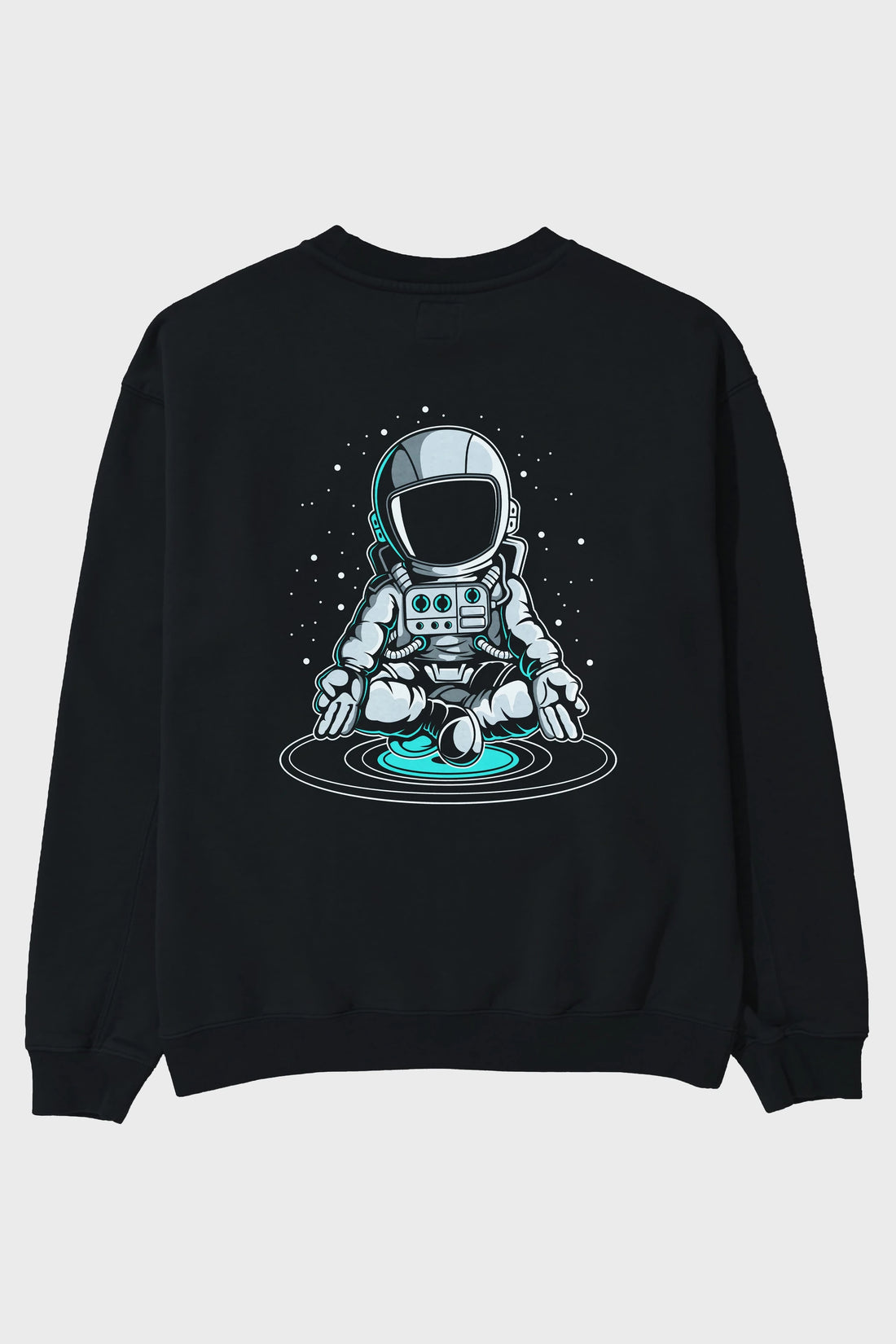 Astronaut Meditation Arka Baskılı Oversize Sweatshirt Erkek Kadın Unisex